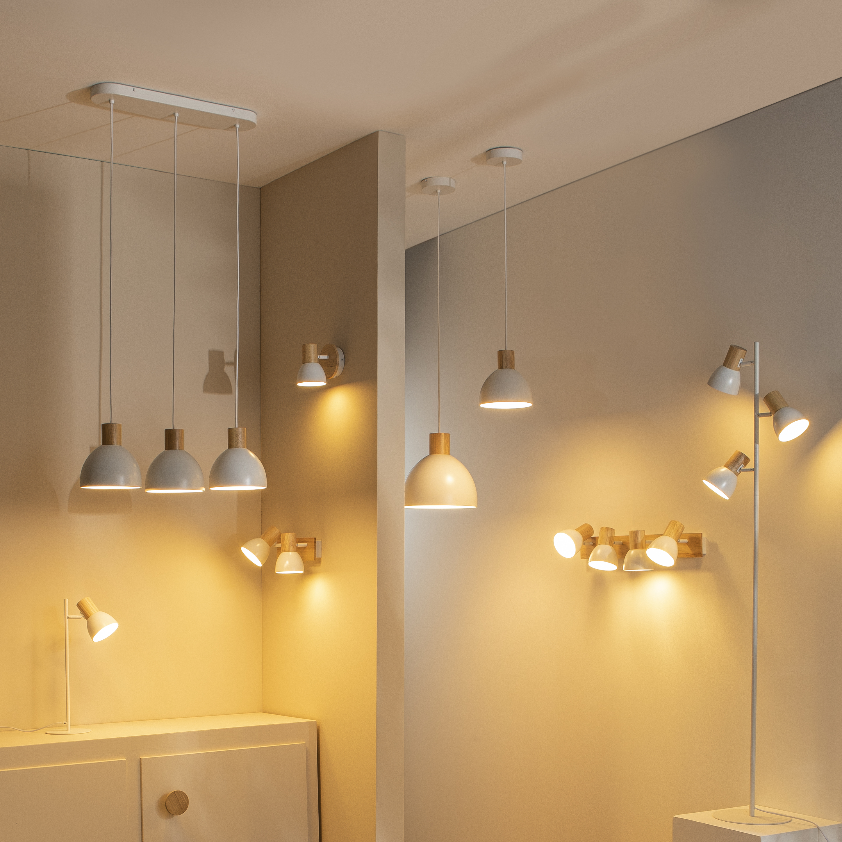 Lampa podłogowa Venosa biała E14 Inspire - 11