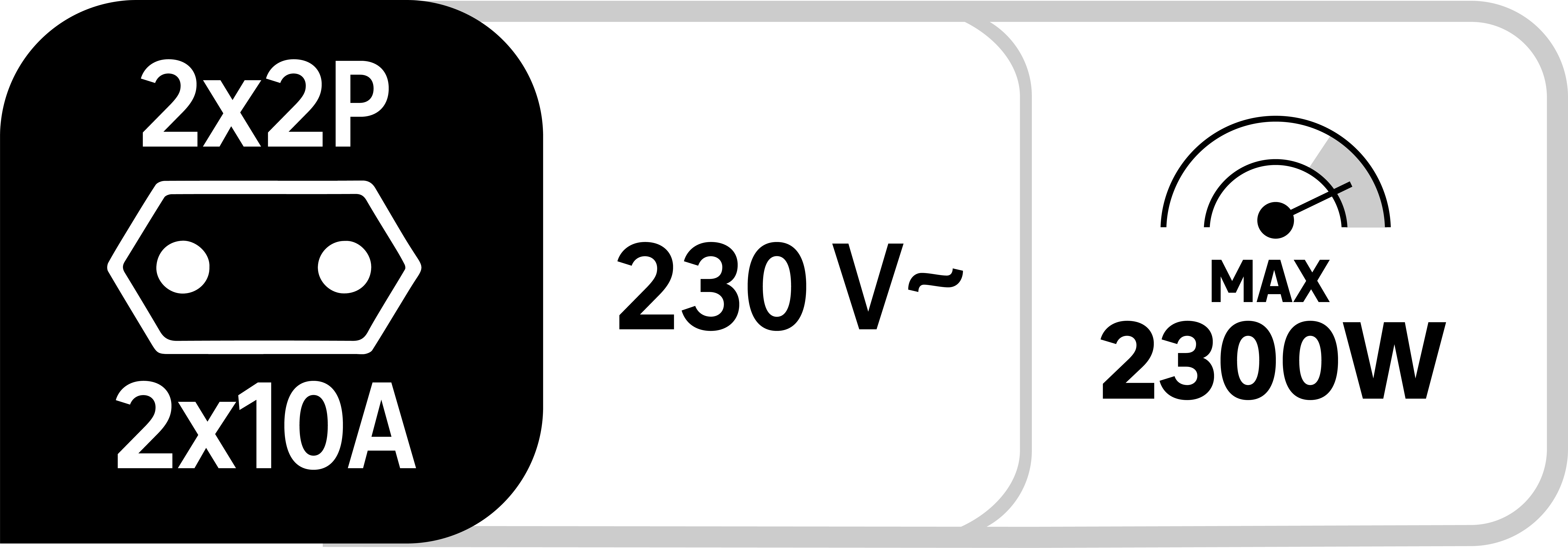 Ficha dupla frontal 10A branco - 3