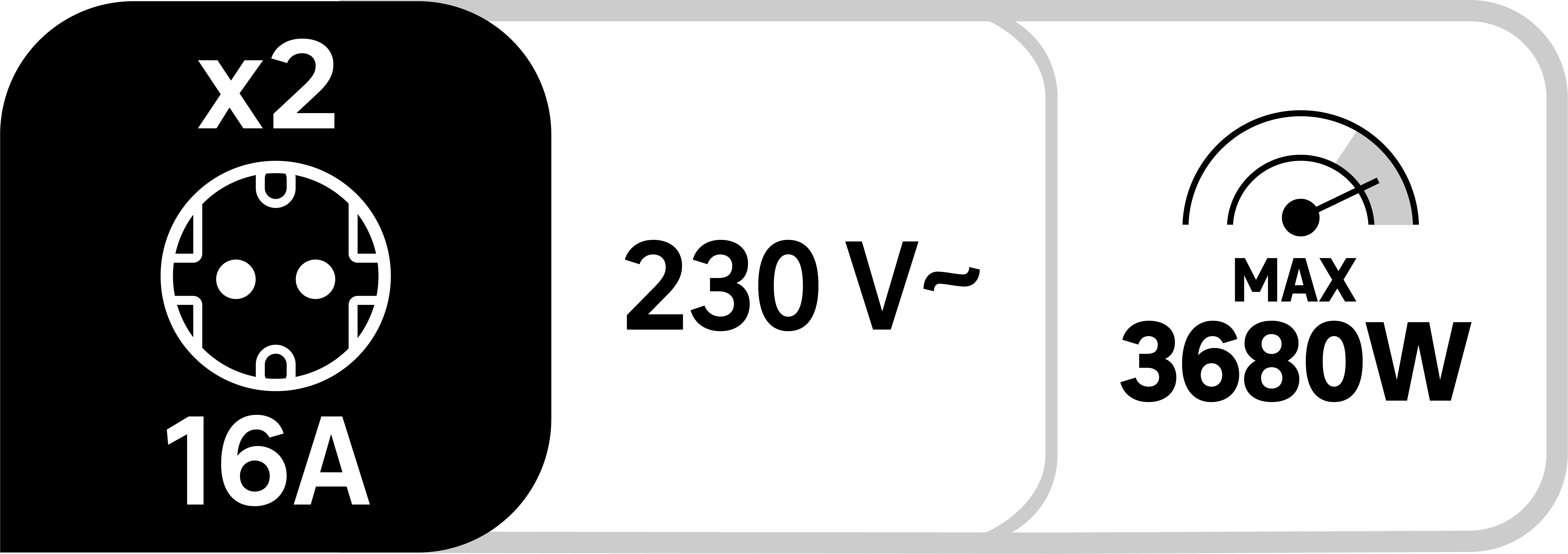 Ficha dupla frontal 16A branco - 3