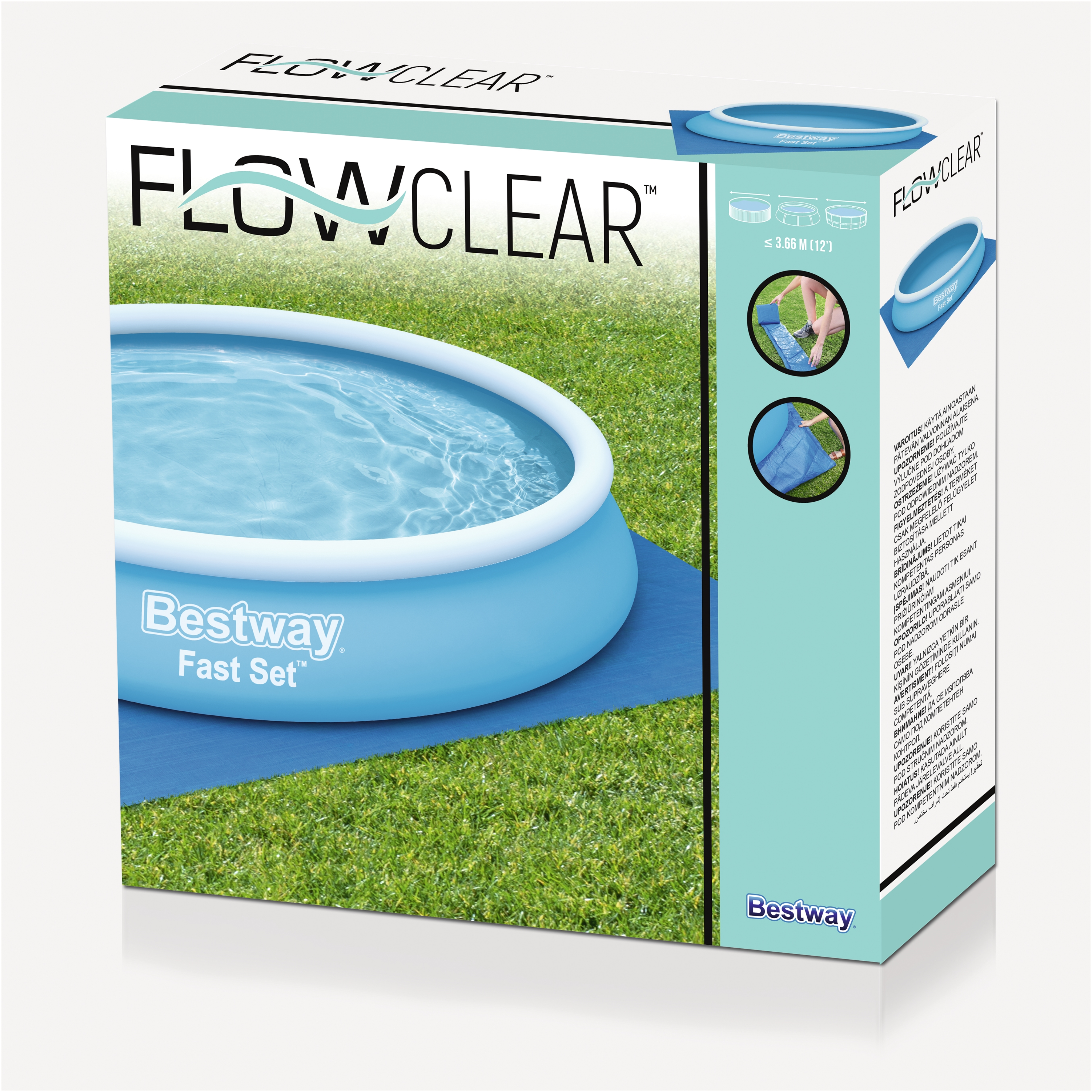 Tapis de sol de sol bleu, L.366 x l.366 cm - 2