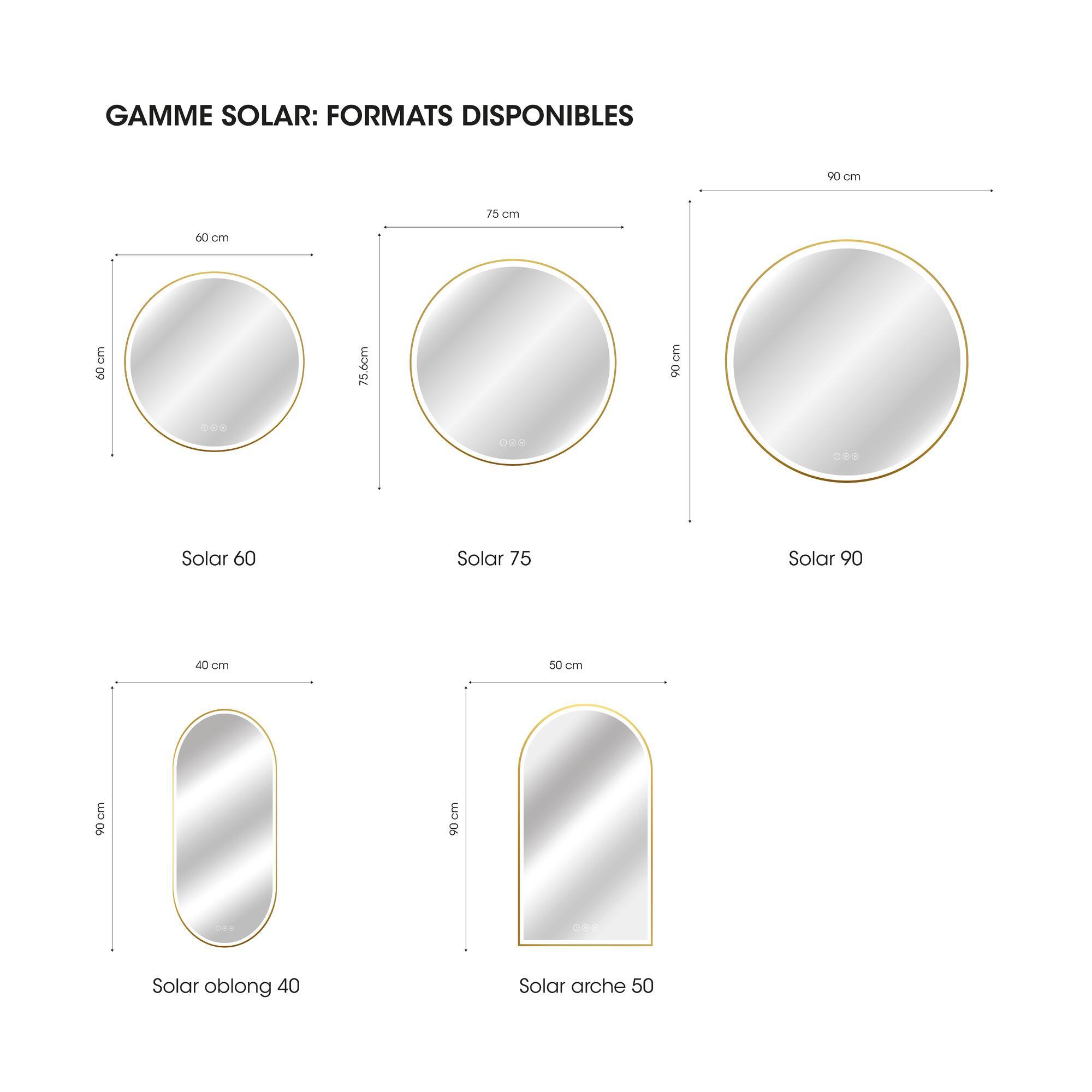 formats disponibles miroir lumineux solar  - 1