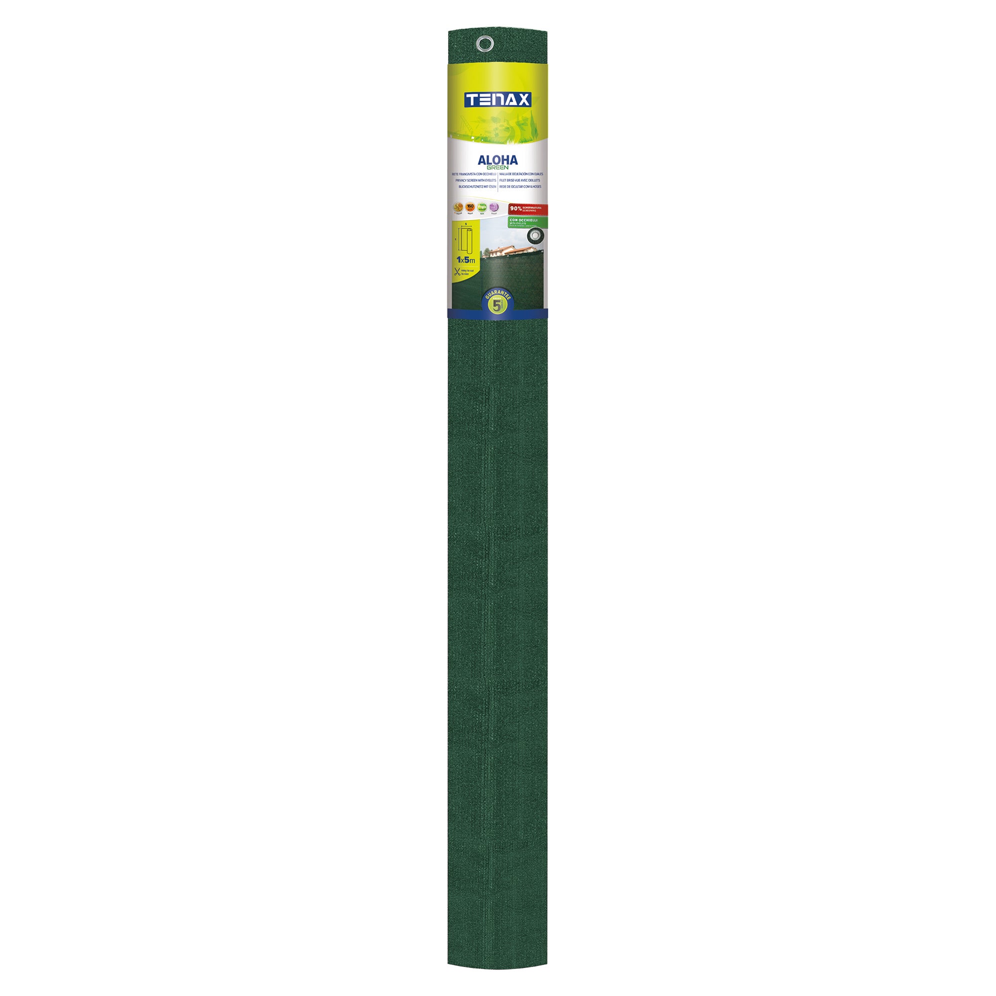 Alberts 642518 Nastro setaccio in rotolo | da intrecciare per rete a doppia asta | 80% ombreggiatura | Verde RAL 6005 | Rotolo 35 m | Altezza 19 cm