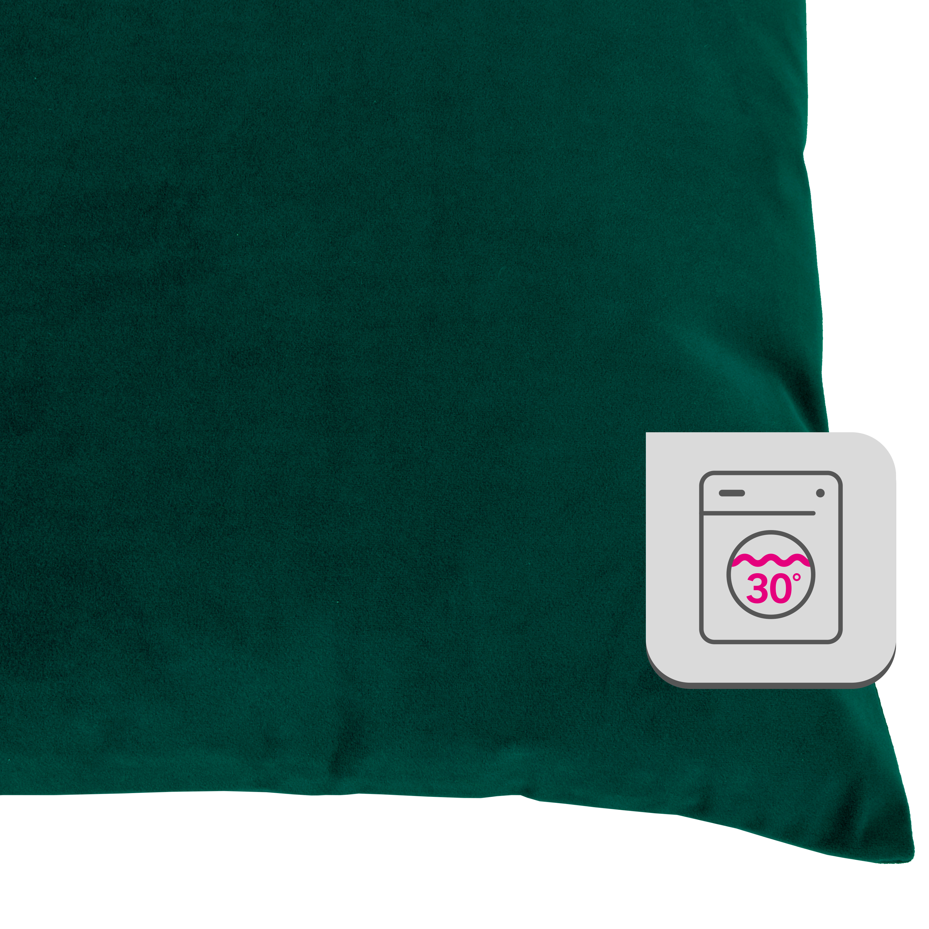 Coussin Clarks, velours, vert l.45 x H.45 cm INSPIRE - 3