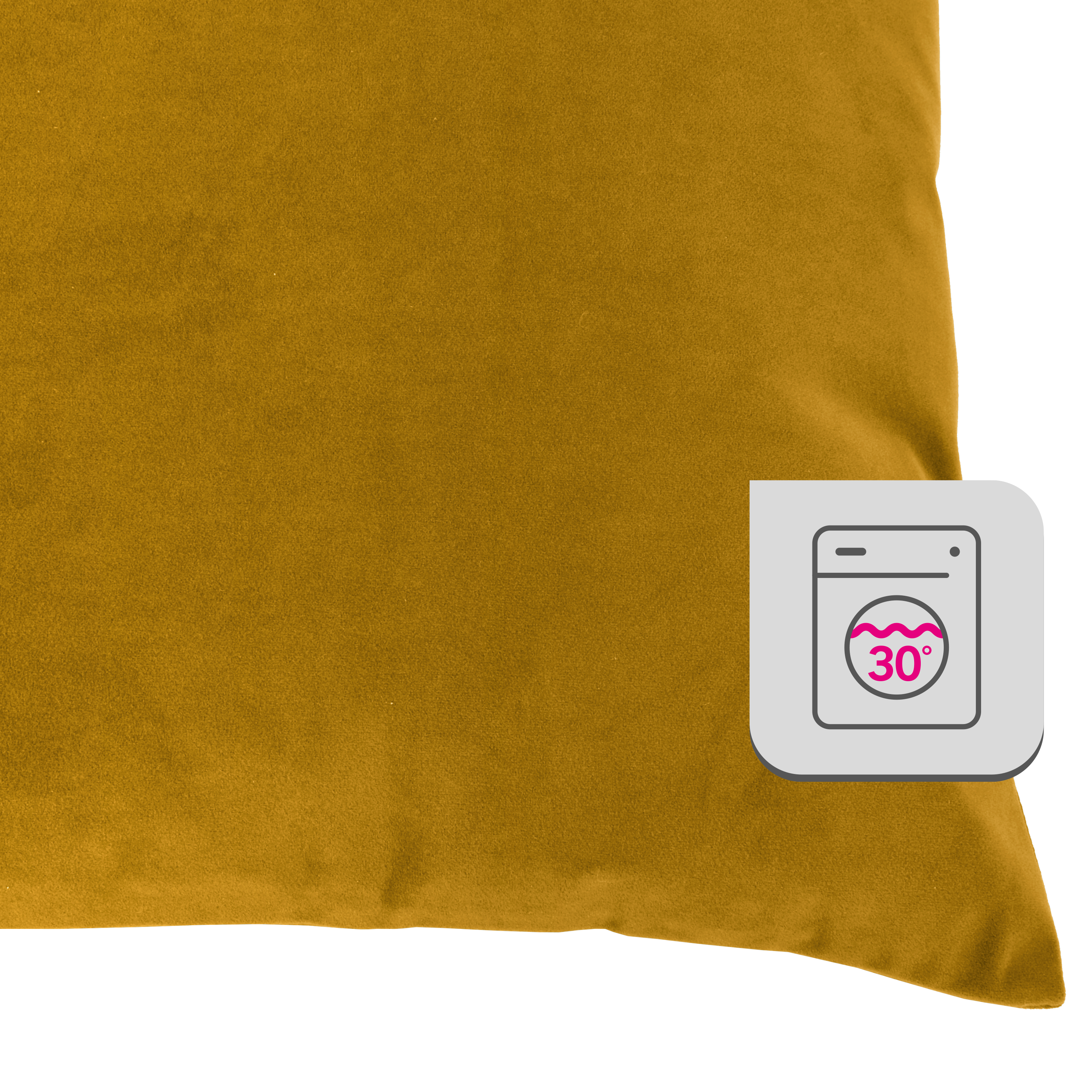 Coussin Clarks, velours, jaune l.45 x H.45 cm INSPIRE - 3