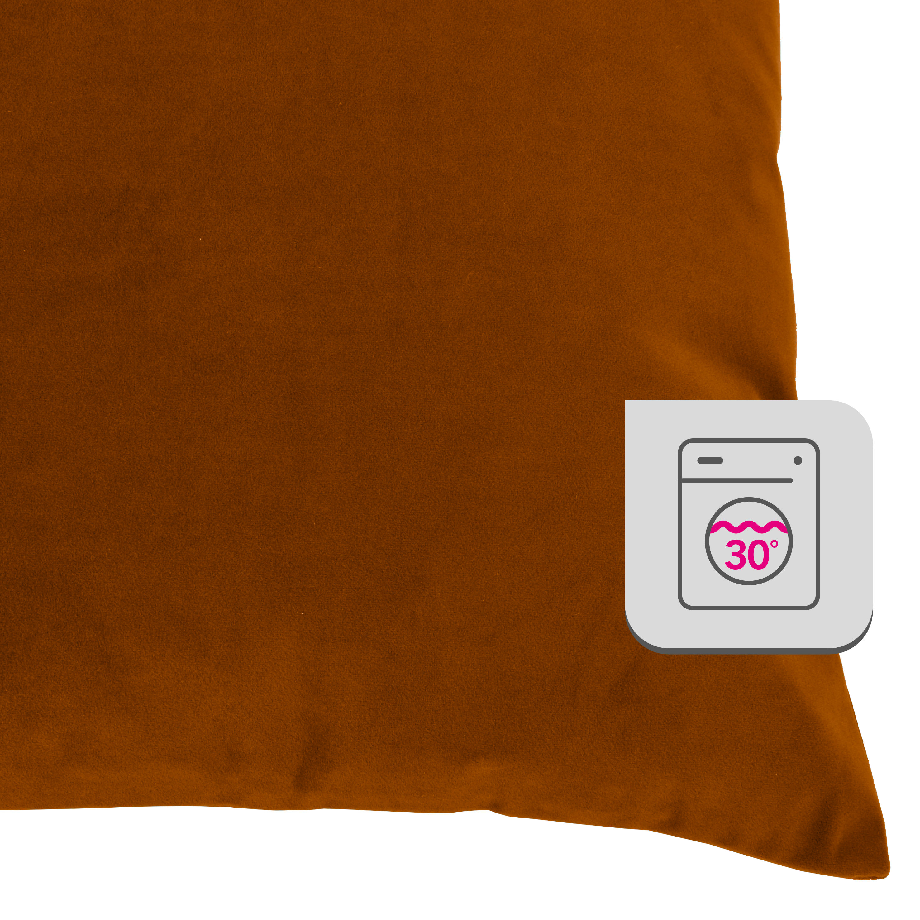 Coussin Clarks, velours, Marron l.45 x H.45 cm INSPIRE - 3