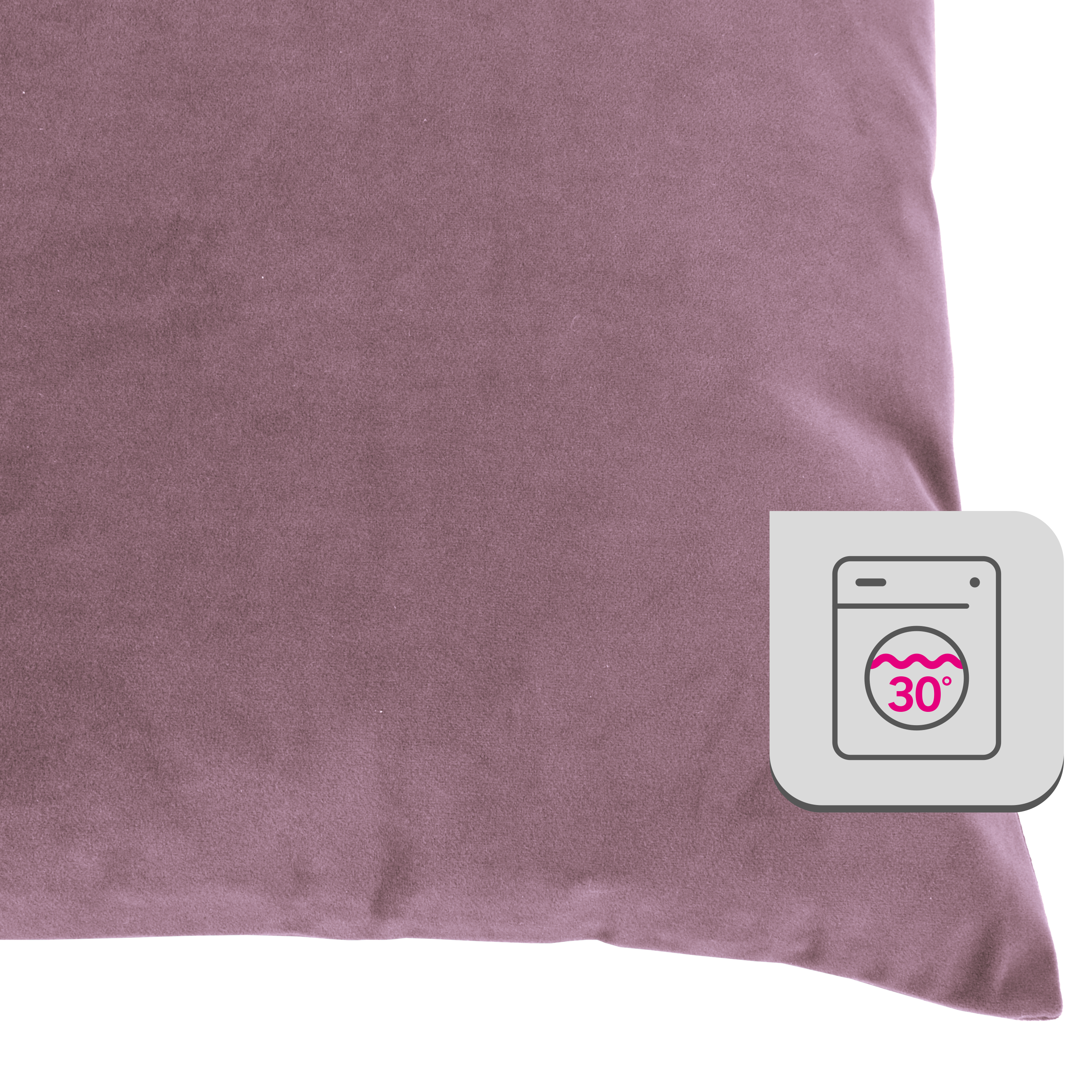 Coussin Clarks, velours, vieux rose l.45 x H.45 cm INSPIRE - 3