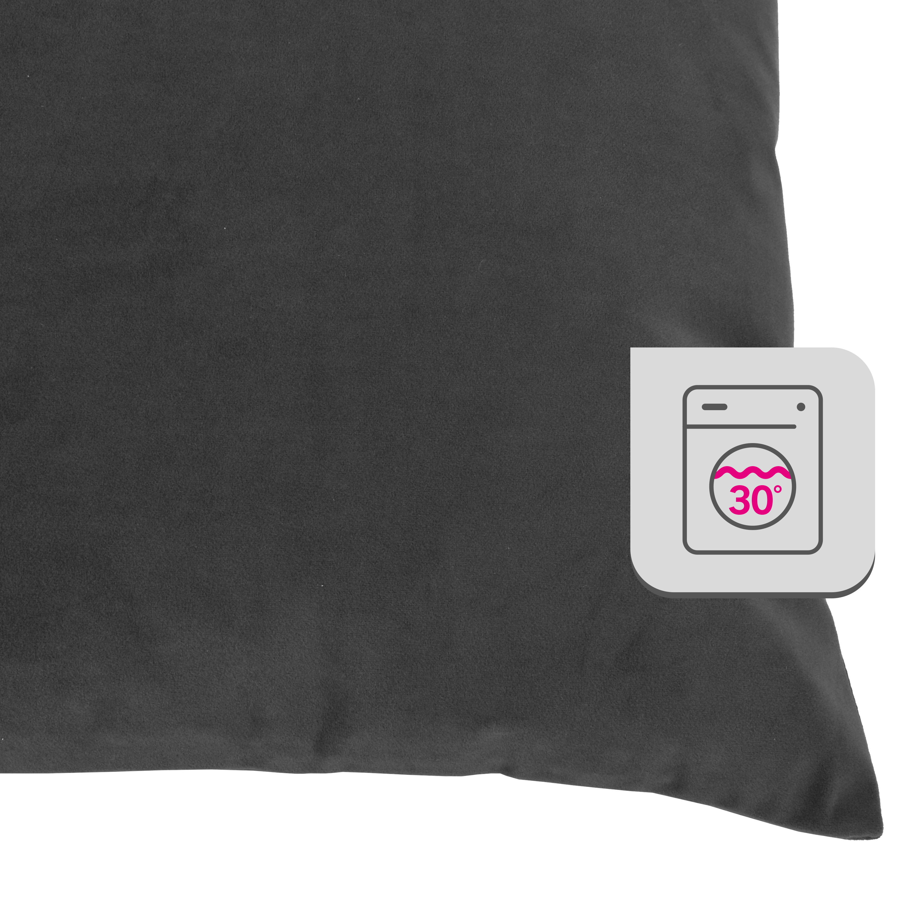 Coussin Clarks, velours, gris l.45 x H.45 cm INSPIRE - 3