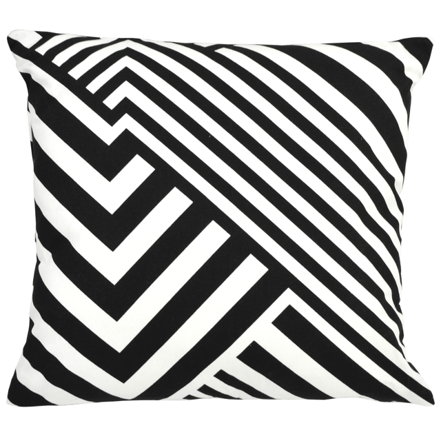 Coussin Julen, noir et blanc l.45 x H.45 cm INSPIRE