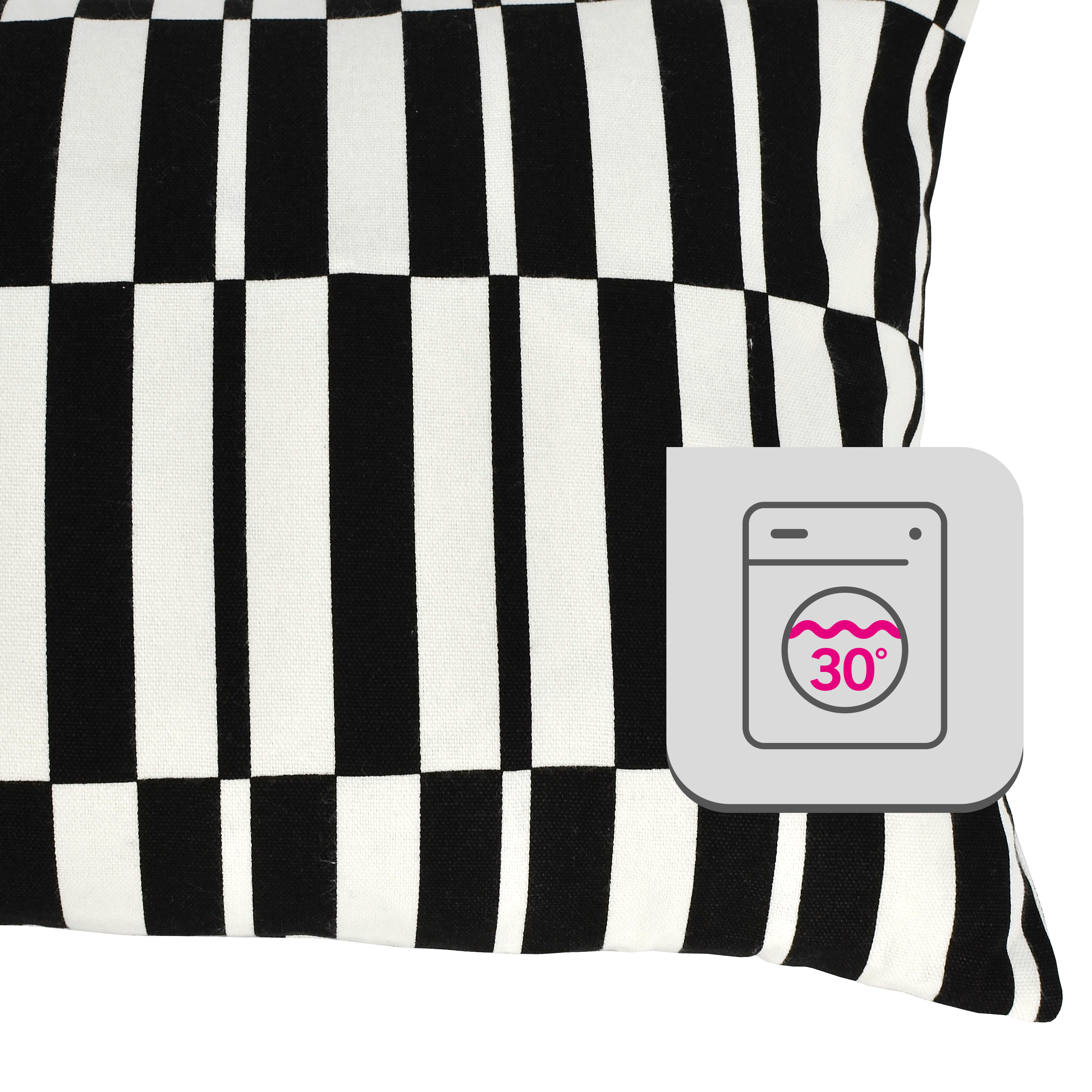 Almofada Julen 30x50cm algodão branco/preto Inspire - 6