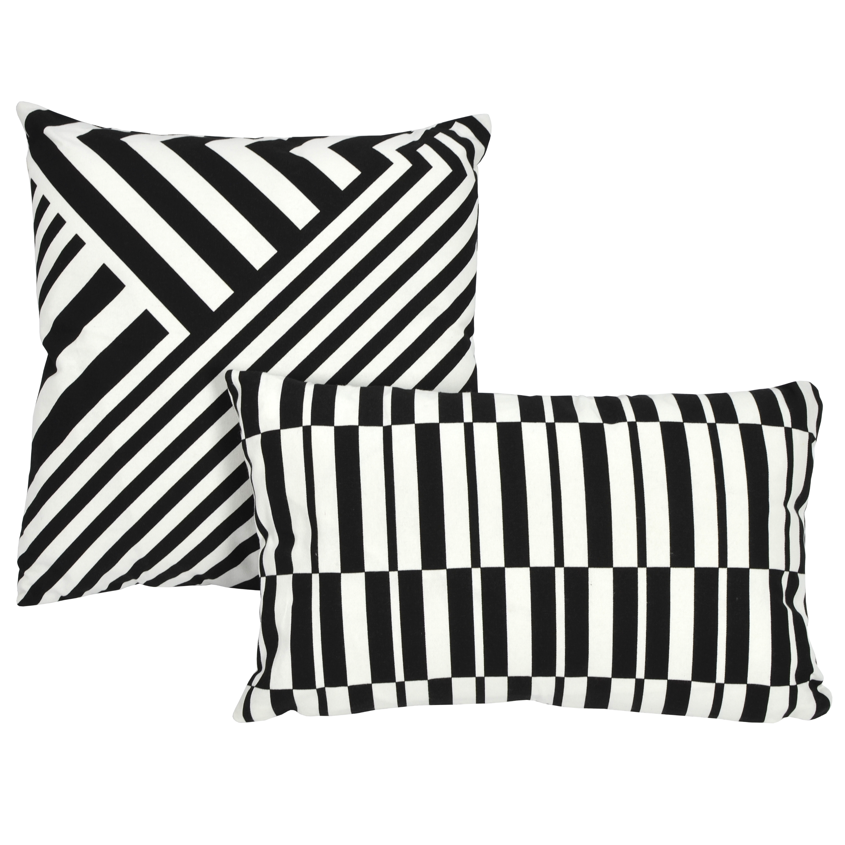 Almofada Julen 30x50cm algodão branco/preto Inspire - 3