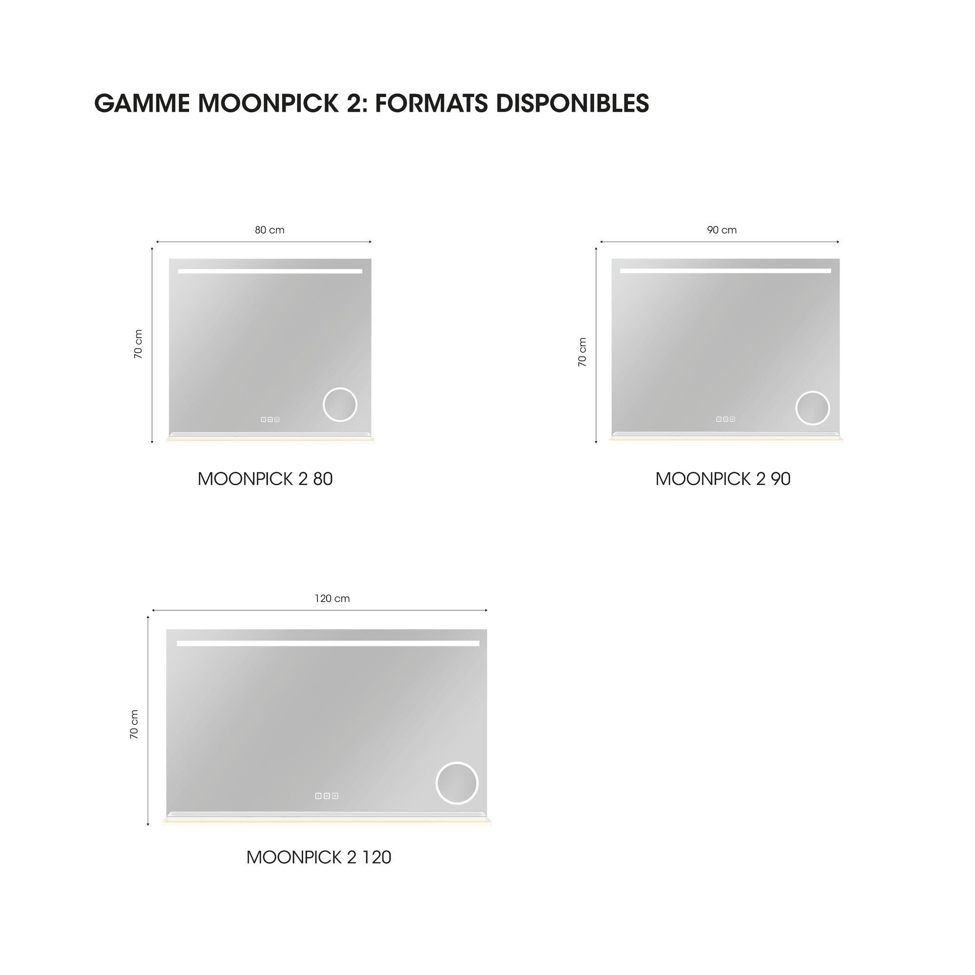 formats disponibles miroir moonpick lumineux  - 1