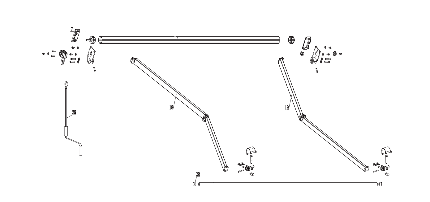 vue éclatée store banne no name - 1
