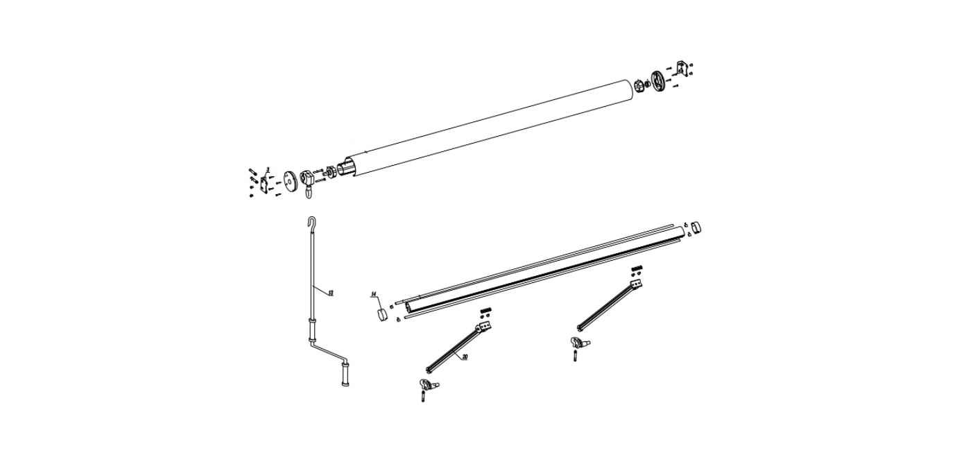 Tende da sole a bracci per balcone, L 2.95 x 2.5 m, in poliestere, NATERIAL Balcony - 2