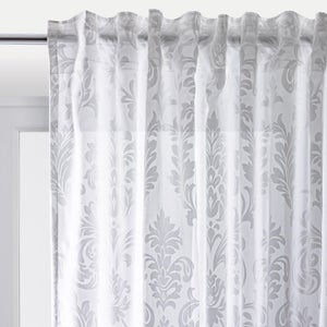 Tende in lino bianco, lunghe 274 cm, per camera da letto, soggiorno, filtranti la luce, tende per finestre con occhielli in nichel, 127 x 274 cm (larghezza x lunghezza), 1 pannello