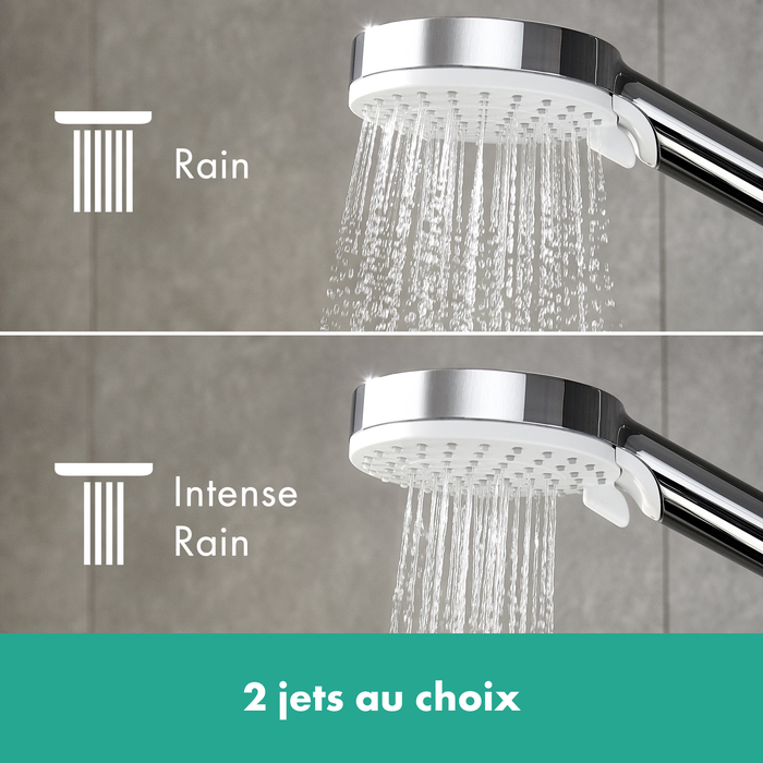 Colonne de douche avec 2 types de jets