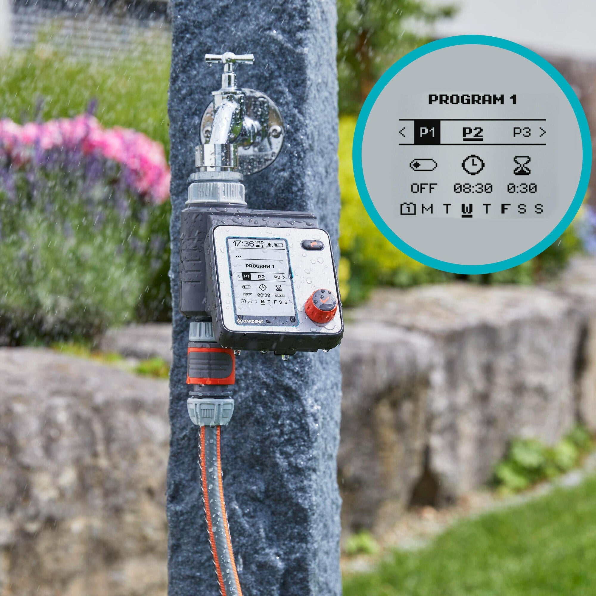 Programmateur d'arrosage Gardena master options programmation picto - 1