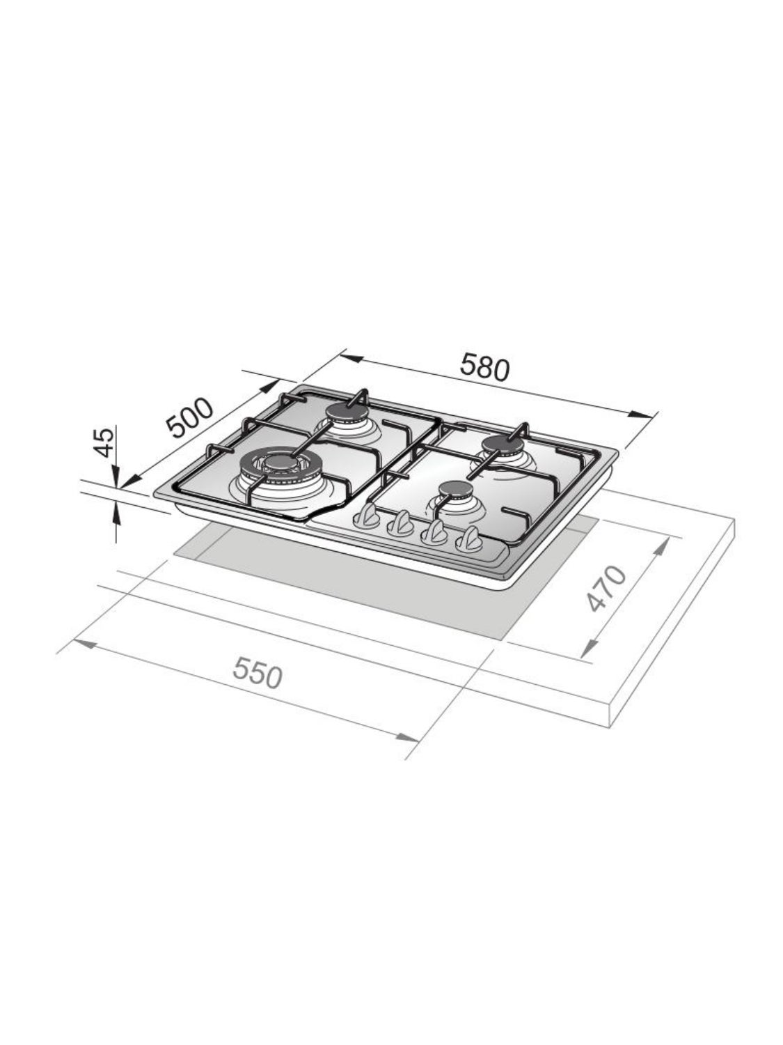 De' Longhi FFA 46 ASDV Family gas hob 60 cm