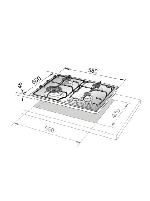 De' Longhi FFA 46 ASDV Family gas hob 60 cm De' Longhi FFA 46 ASDV Family gas hob 60 cm
