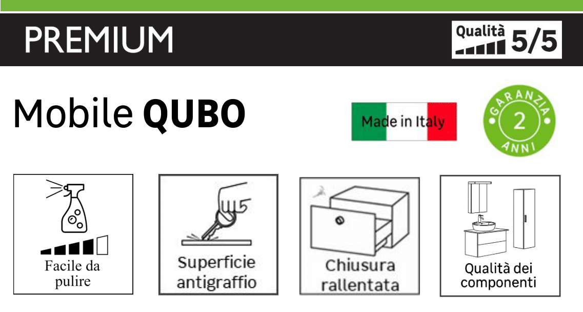 Piedino mobili da bagno (componibile) Qube in alluminio nero H 34 cm - 3