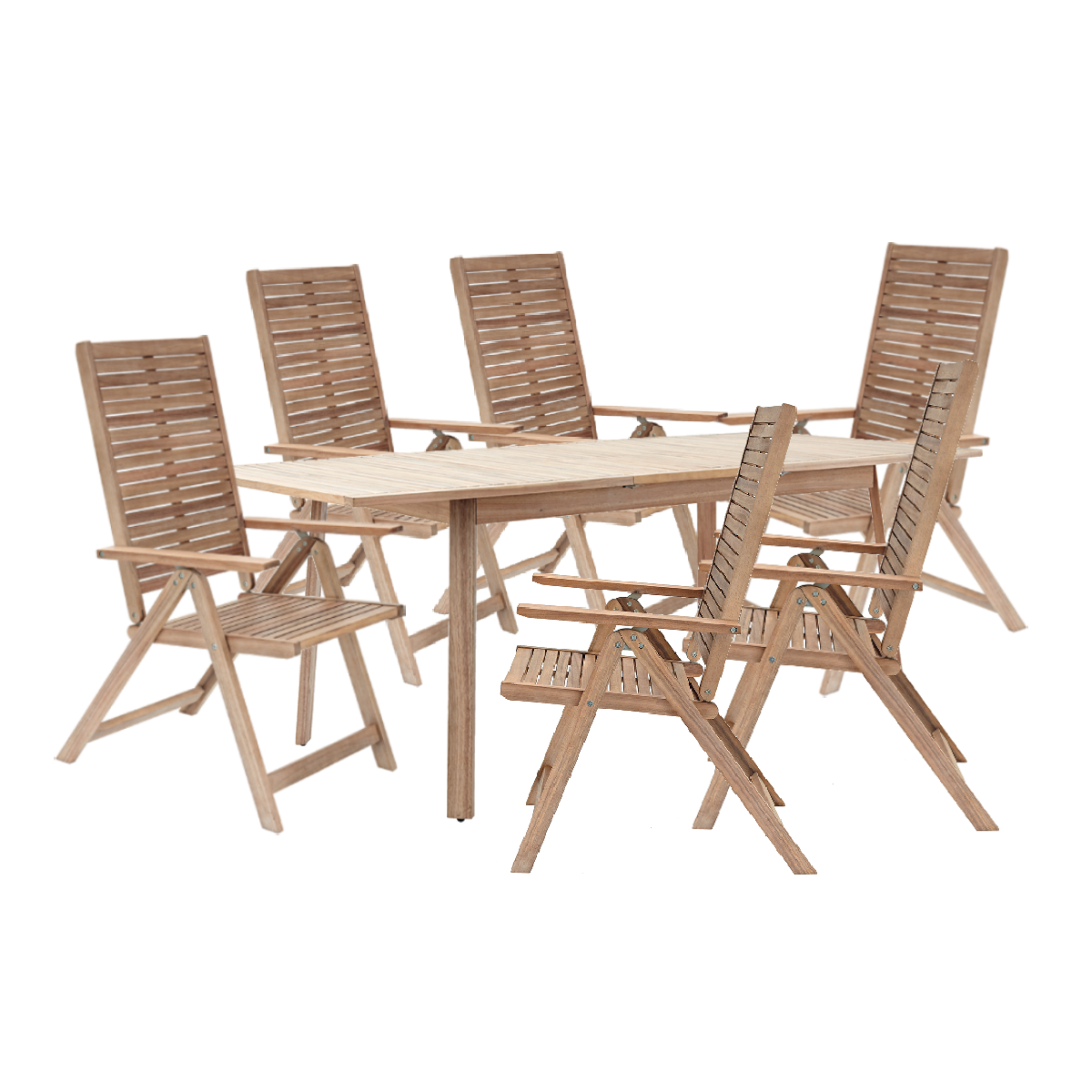 Sedia da giardino in acacia con braccioli pieghevole Solaris NATERIAL, seduta in acacia beige - 11