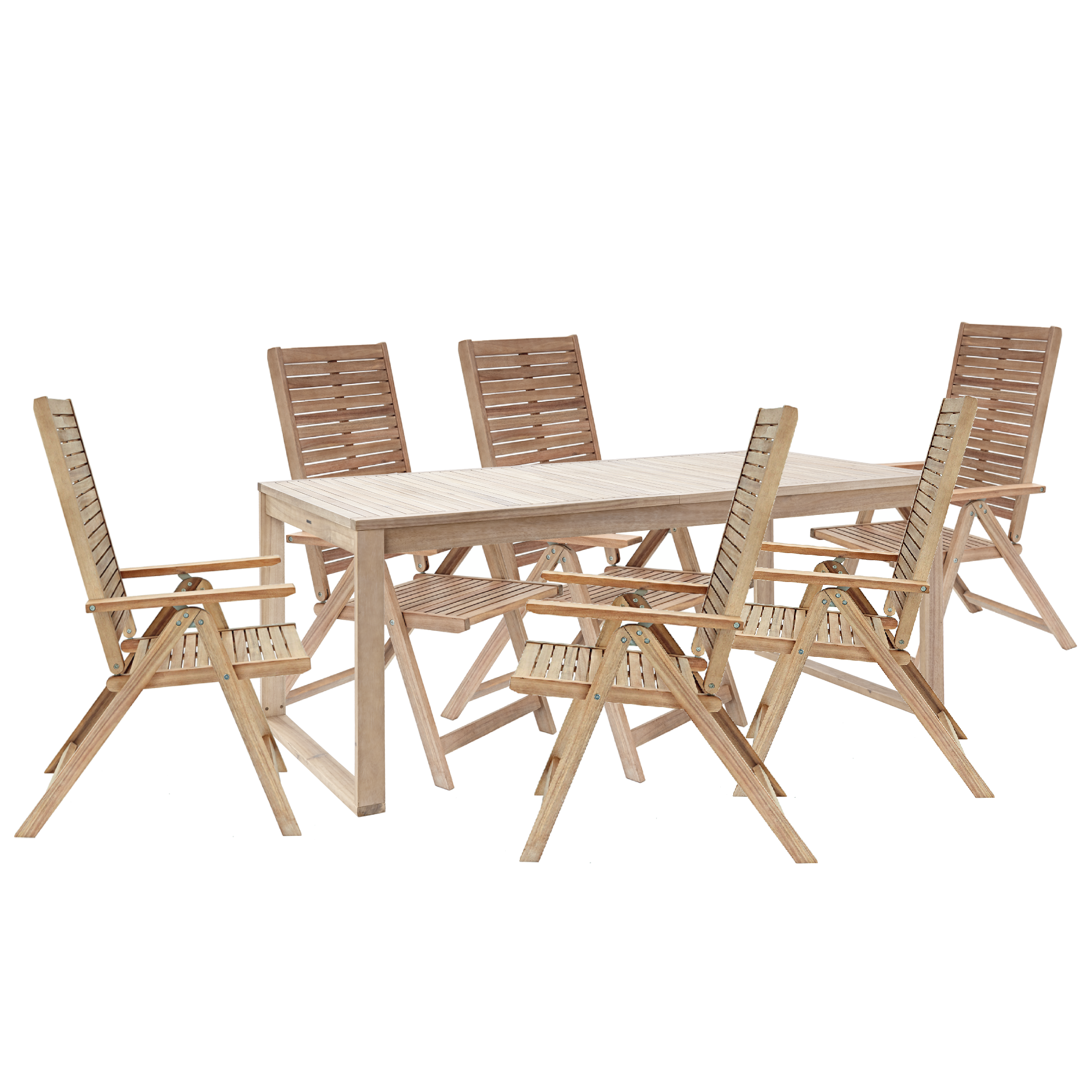 Sedia da giardino in acacia con braccioli pieghevole Solaris NATERIAL, seduta in acacia beige - 10