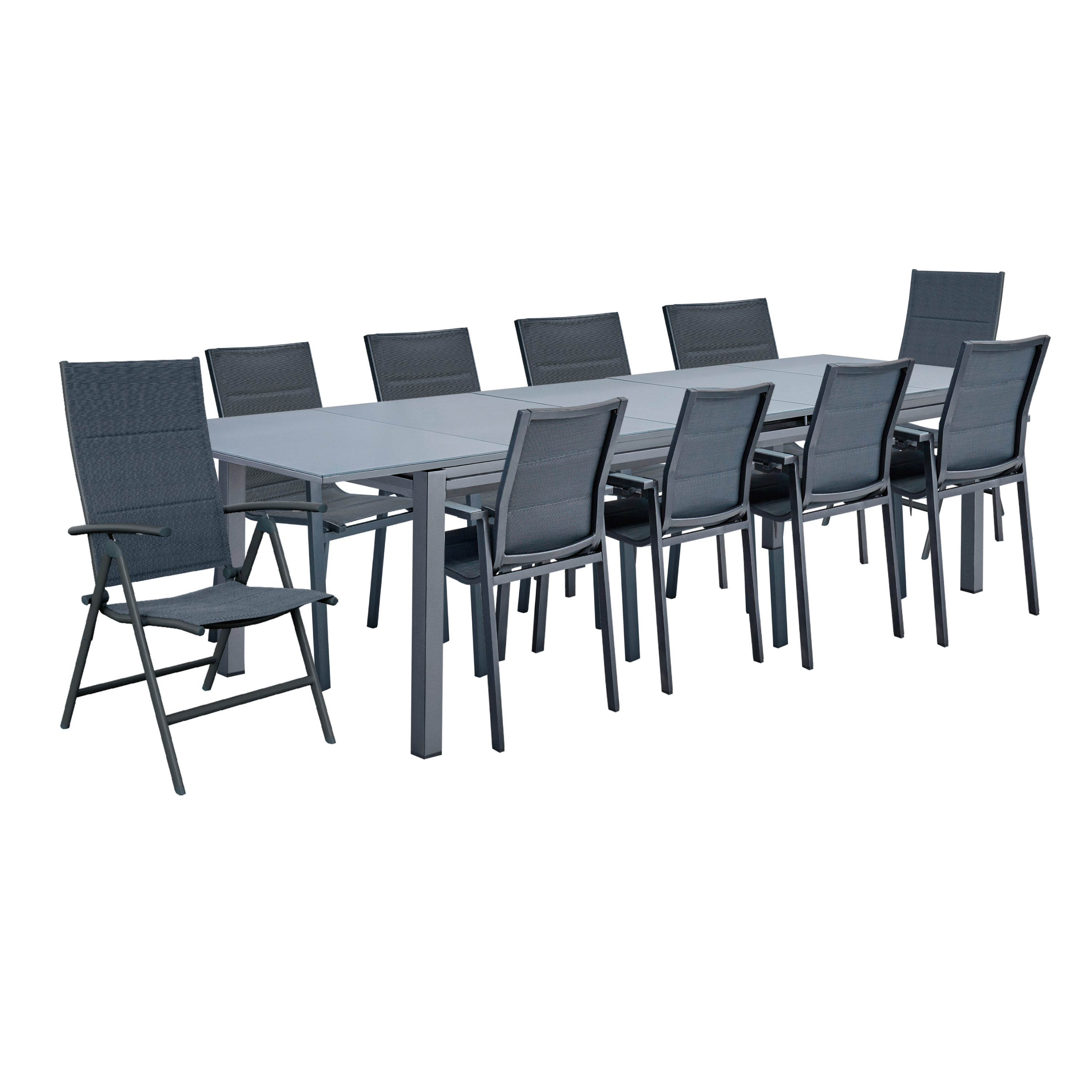 Stół ogrodowy rozsuwany Odyssea 100x256/320 cm antracytowy Naterial - 15