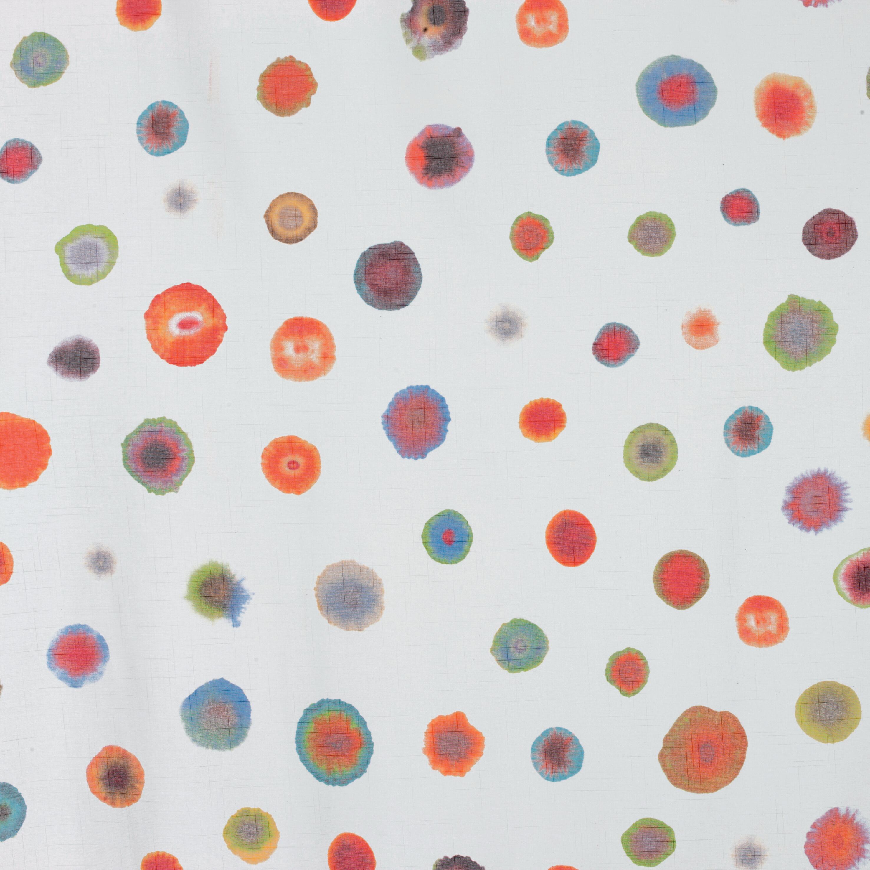 Tenda Kasai bianca con pois a colori, fettuccia e passanti nascosti 140x290 cm - 5