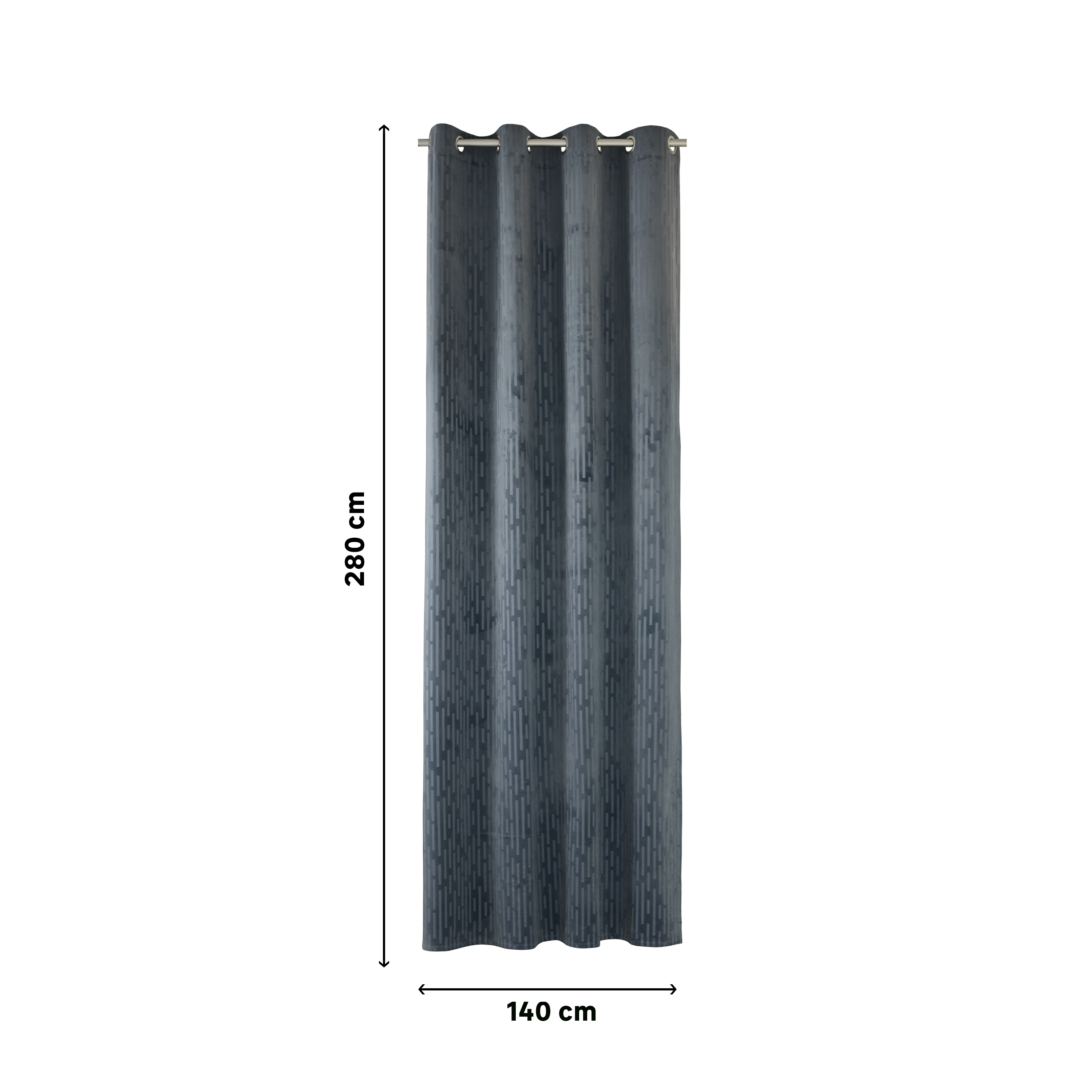 Rideau tamisant, Ivannie, bleu H.280 x l.140 cm INSPIRE - 3