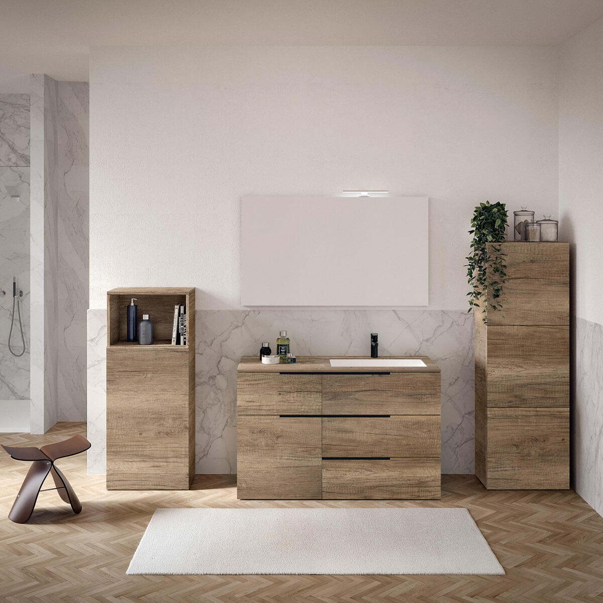 Colonna per mobile bagno Solid 1 anta P 35 x L 50 x H 122 cm sabbia - 2