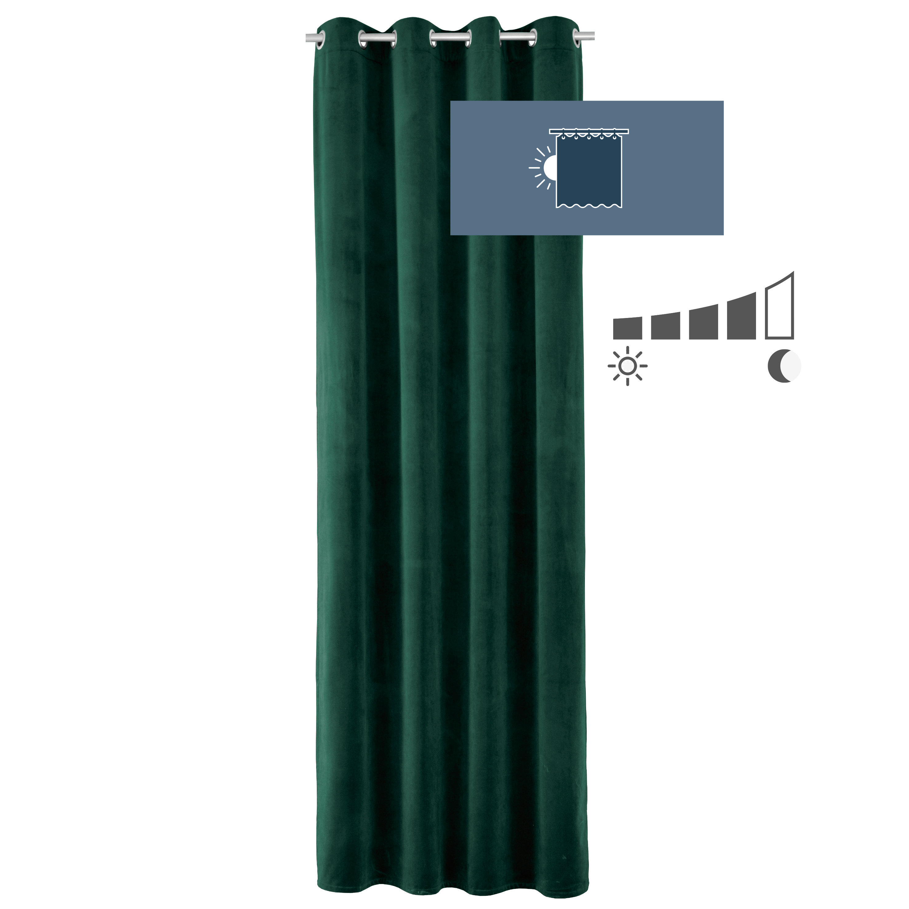 Rideau tamisant, Clarks, vert H.280 x l.140 cm INSPIRE - 3