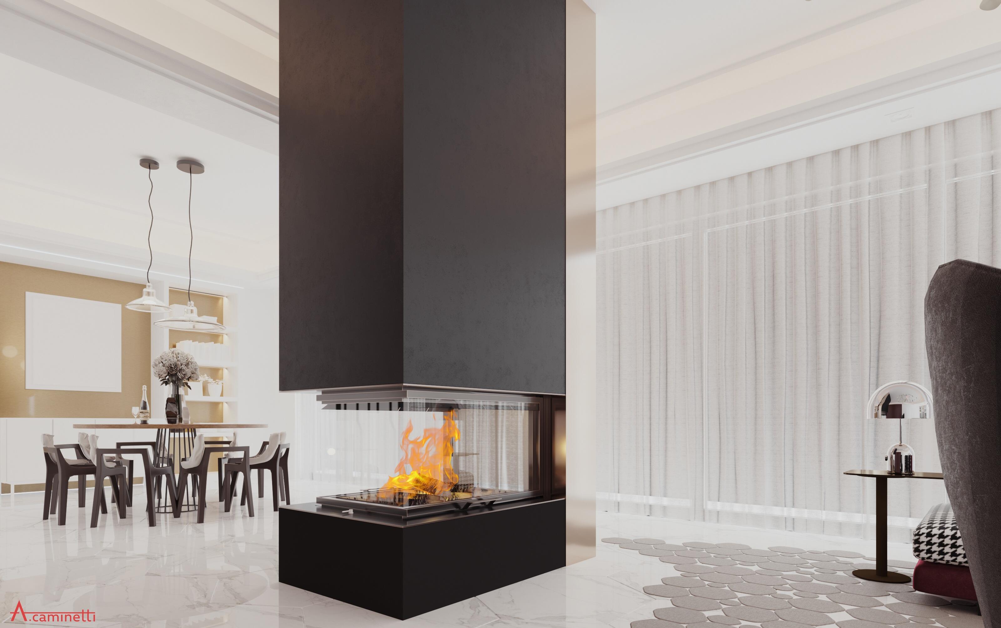 Hogar de leña caminetti crystal 3d max 17 kw