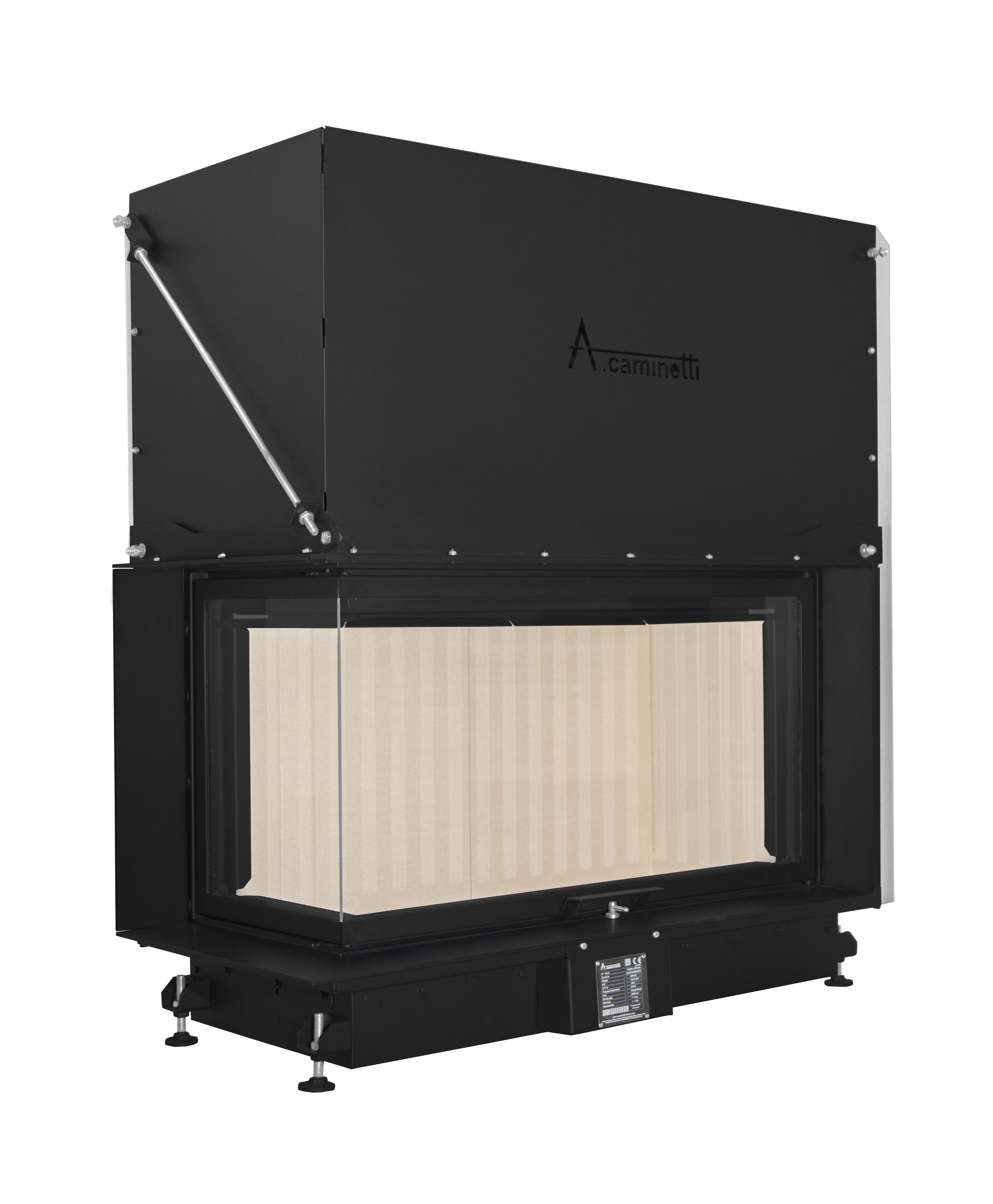 Hogar de leña caminetti quattro 100 17 kw 2 caras izquierda