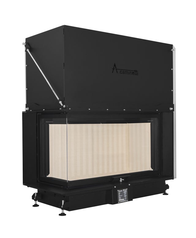 Hogar de leña CAMINETTI Quattro 100 17 kW 2 caras izquierda