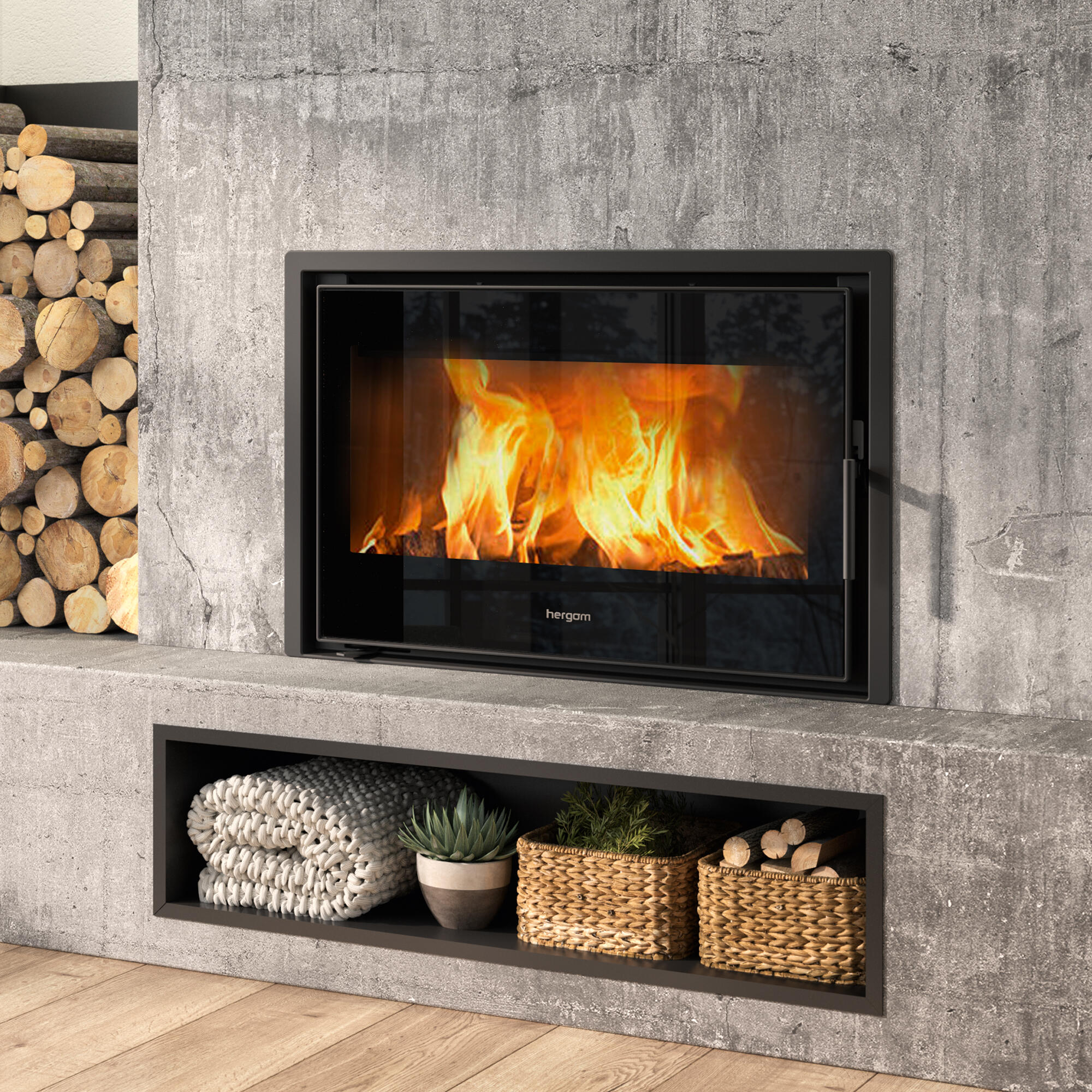 Insert de leña hergom c.16/80 8 kw