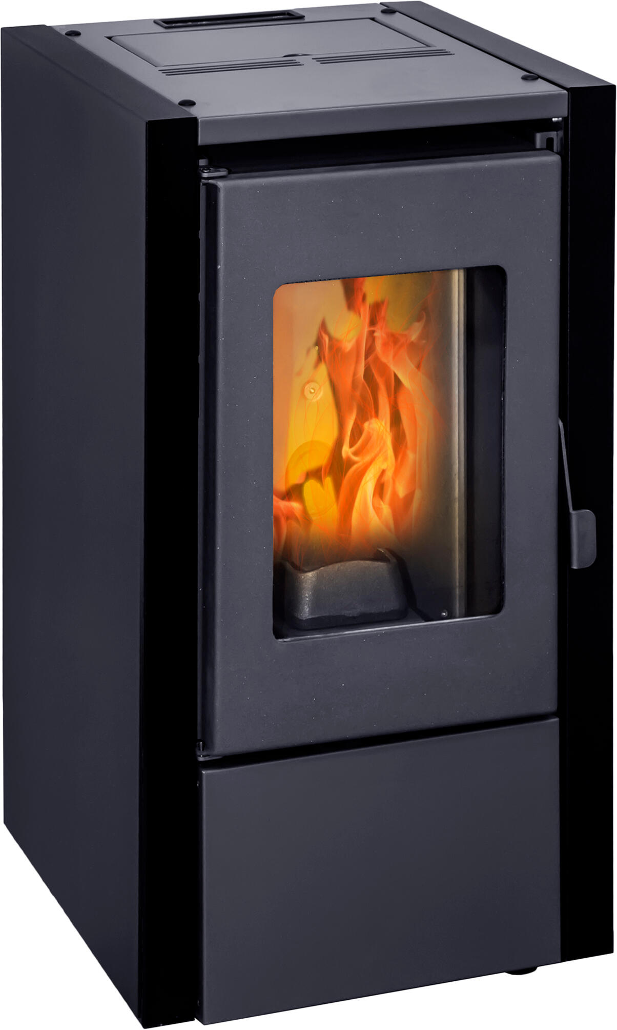 Estufa de pellet watt 6 kw de potencia en color negro