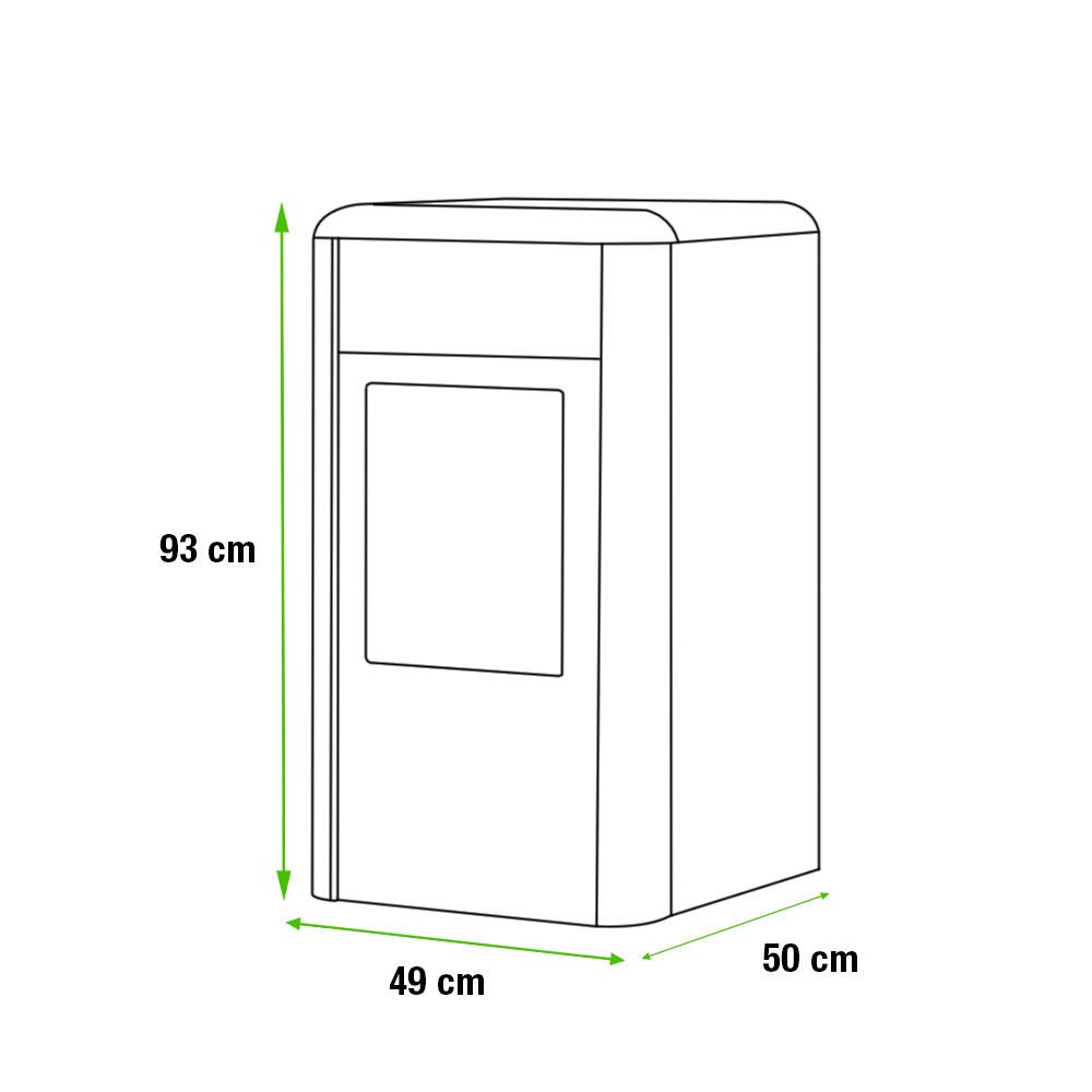 Estufa de pellets INNOFIRE Chip 8 kW burdeos - 7
