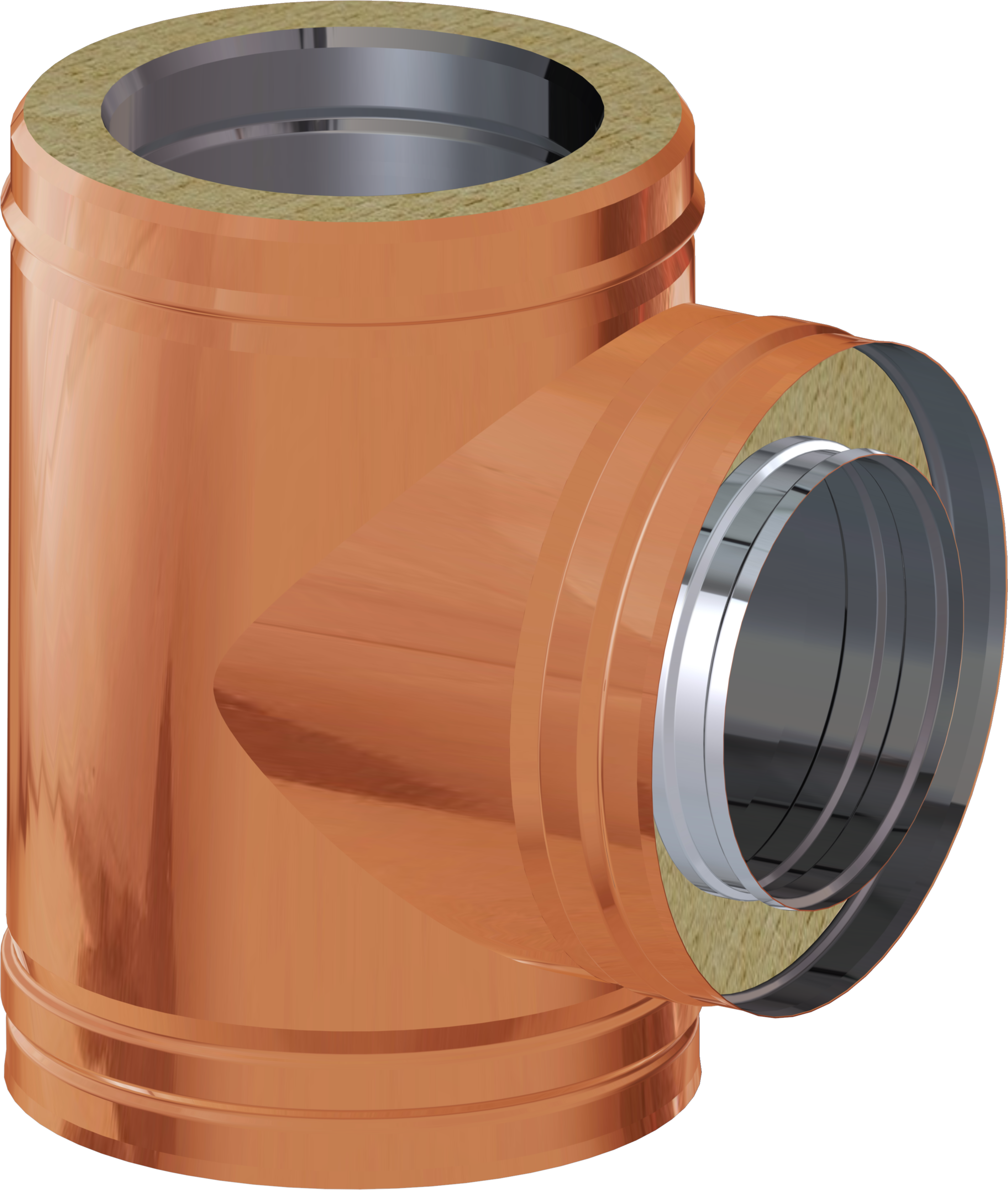 Te 90º dn200 aisi 316l/cobre dp