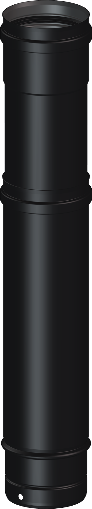 FIREFIX - Tubo De Conexión Para Estufa De Pellets, 80 Mm De Diámetro, Rosetón Negro Con Forro De Pared Integrado