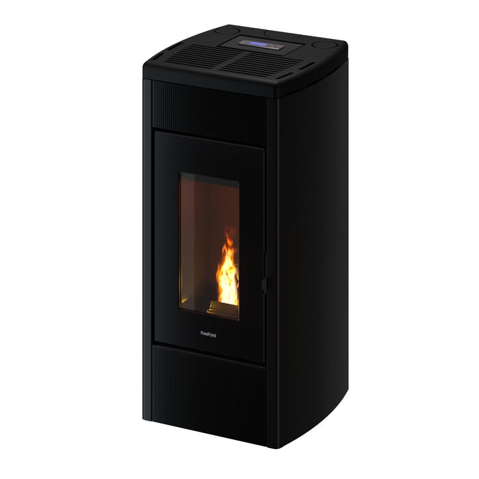 Estufa de pellet canalizable FREEPOINT Duke WiFi 14 kW negra