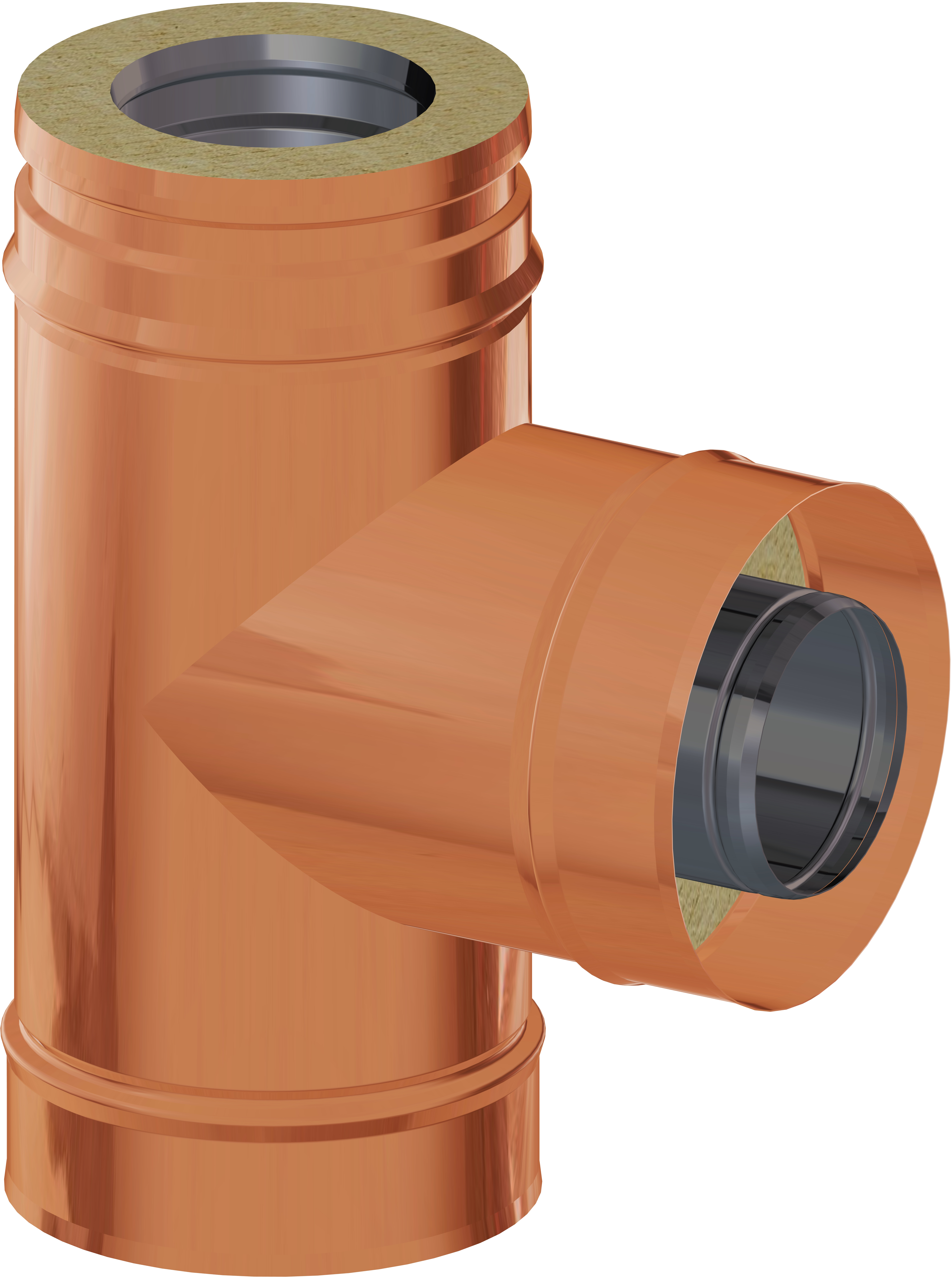 Te 90º dn80 aisi 316l/cobre dw