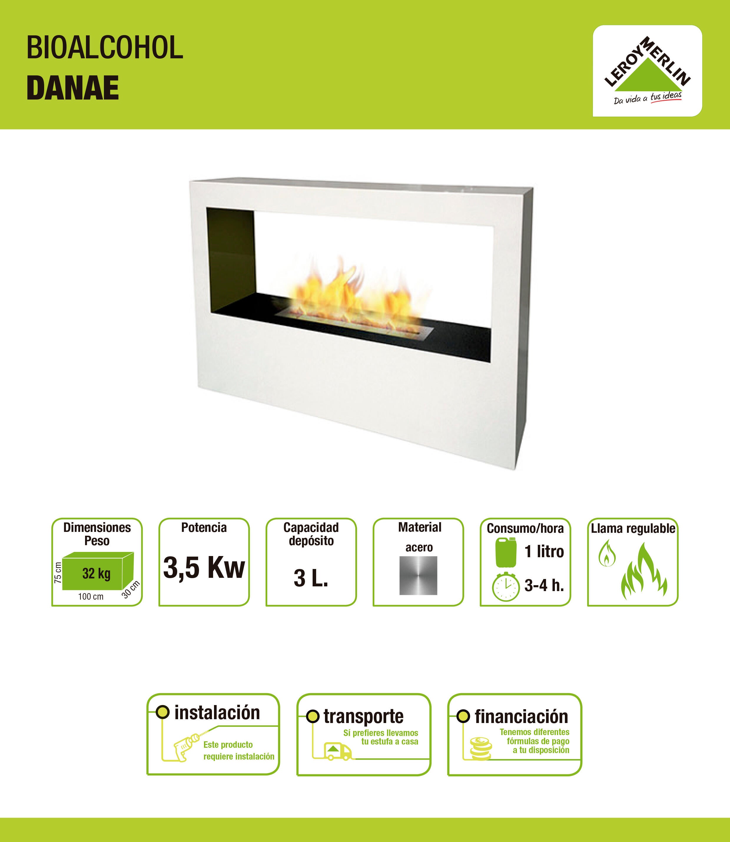 Lareira bioetanol CHÃO DANAE - 4