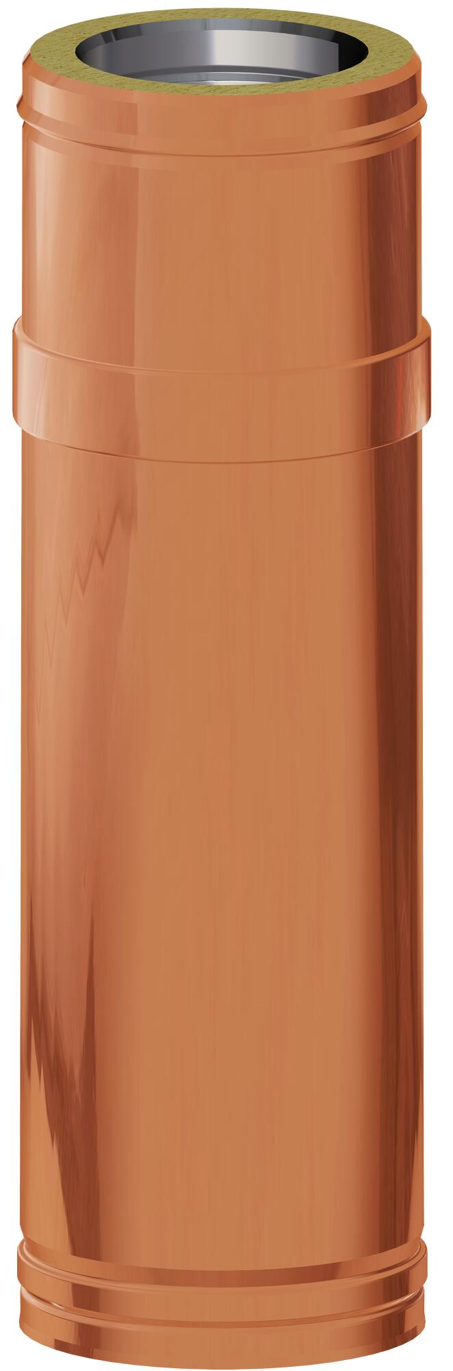 Tubo extensible para estufa de leña aislado dp 316l/cu 550-900mm ø200 cobre