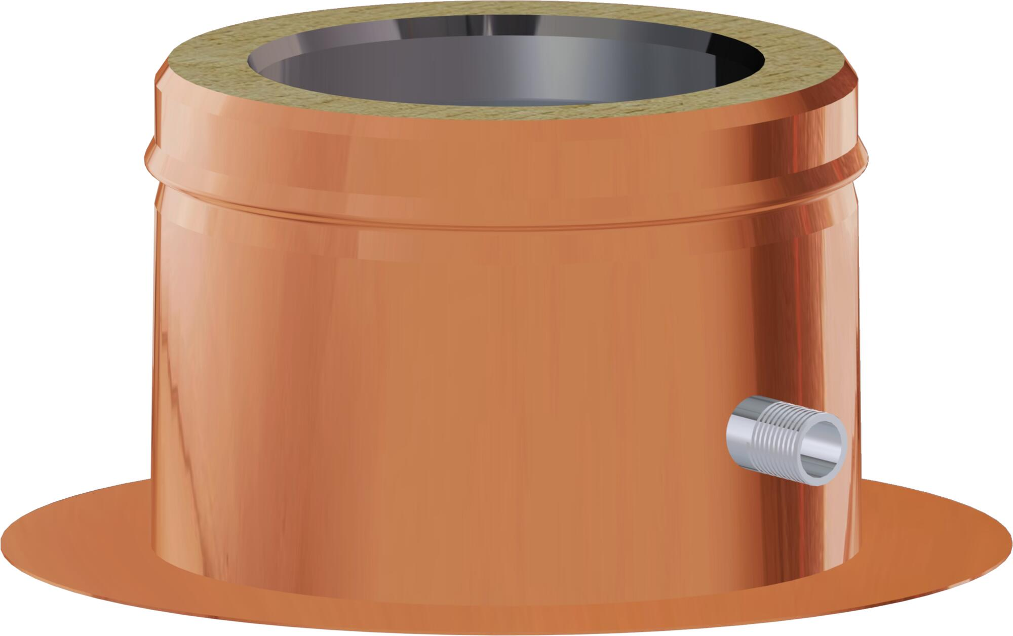 Placa base c/desagüe dn200 aisi 316l/cobre dp