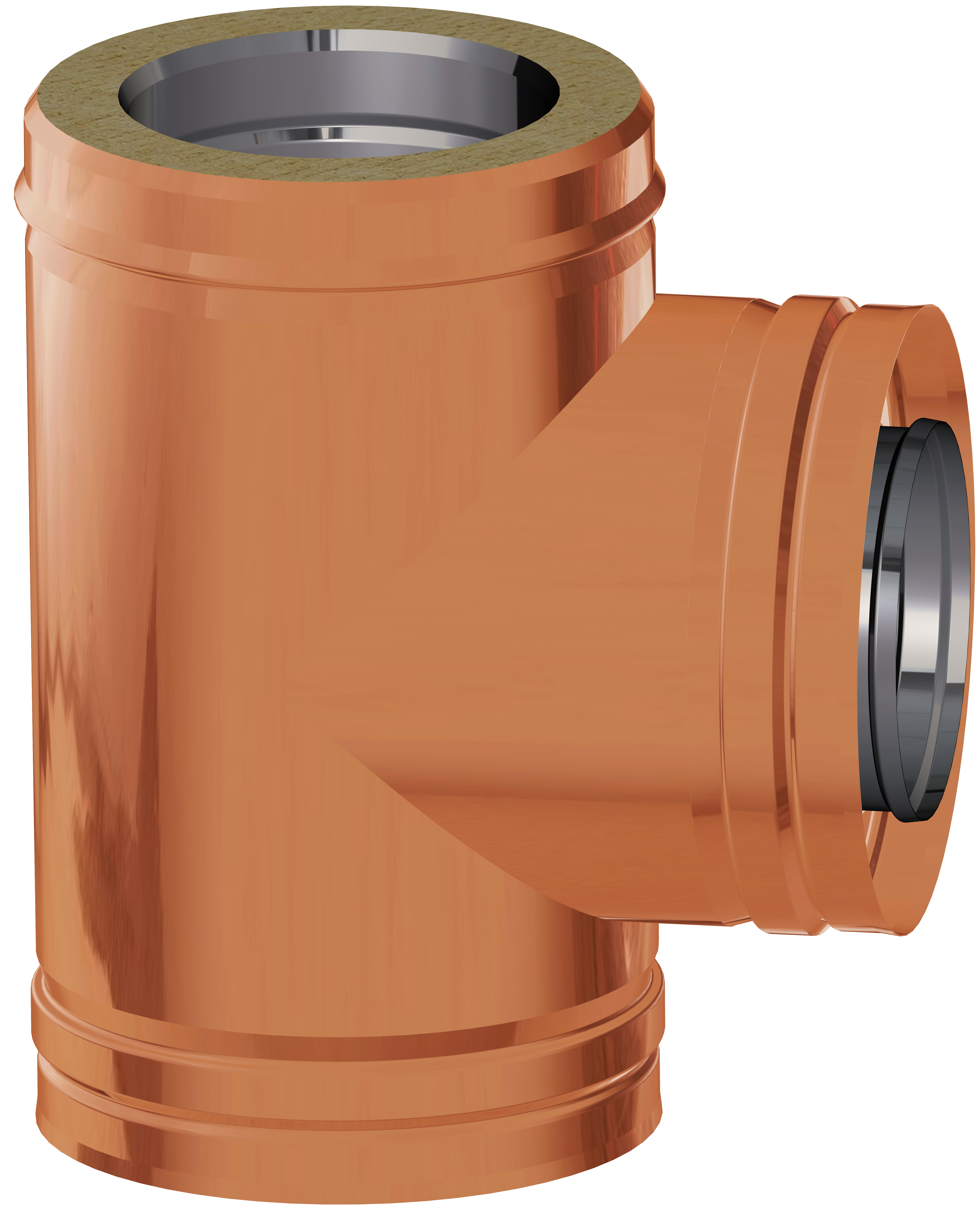 Te 90º dn175 aisi 316l/cobre dp