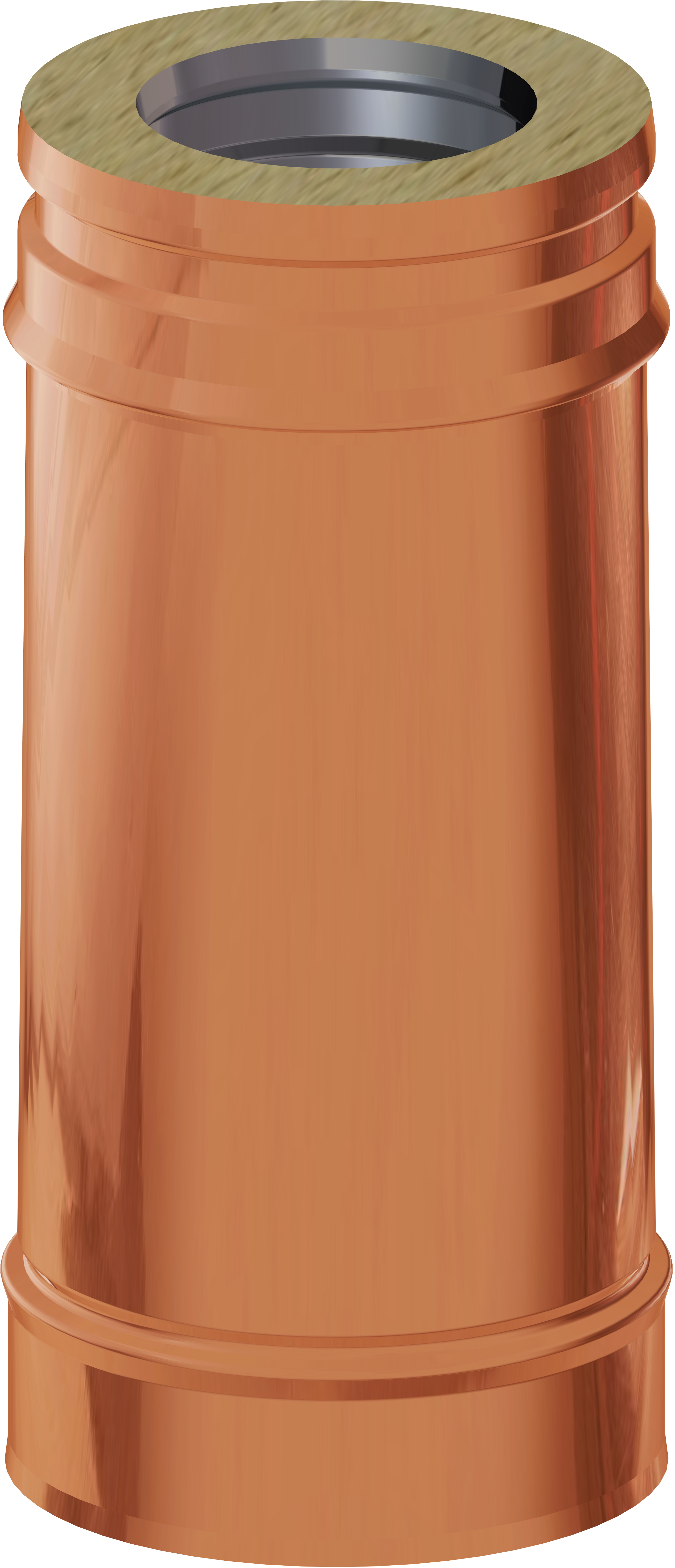Tubo para estufa de pellet dw aislado 316l/304 270mm ø80 cobre