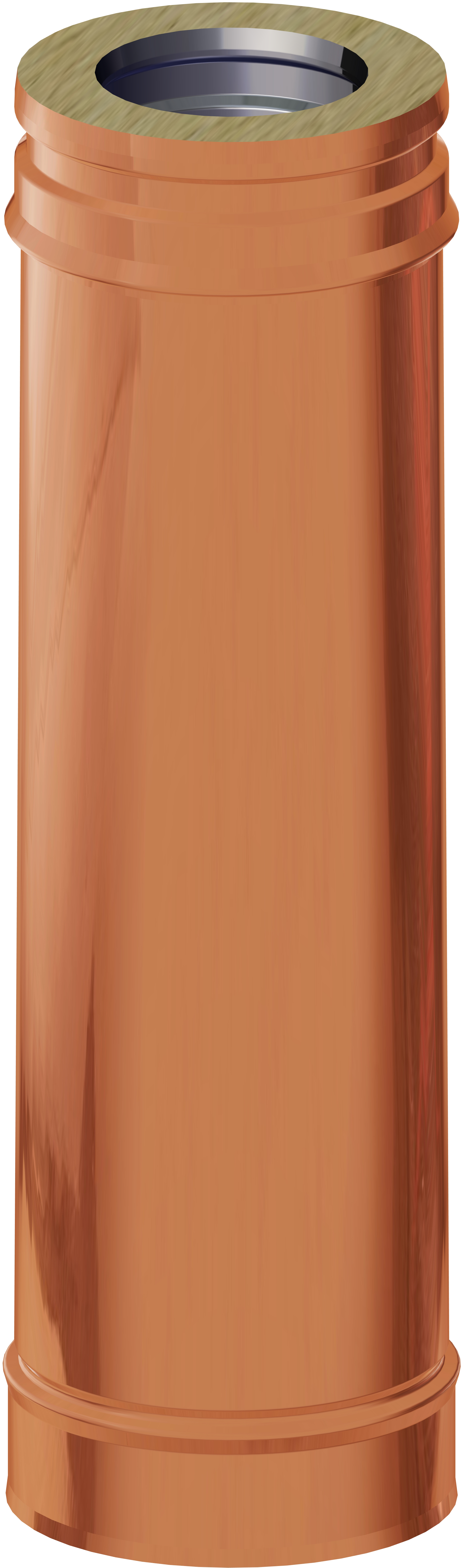 Tubo para estufa de pellet aislado dw 316l/304 440mm ø80 cobre