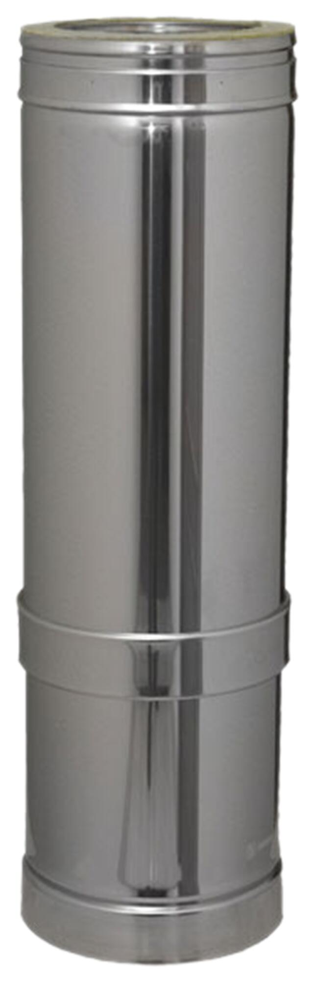 Tubo extensible para estufa de leña aislado dwj 316l/304 530-880mm ø180 inox