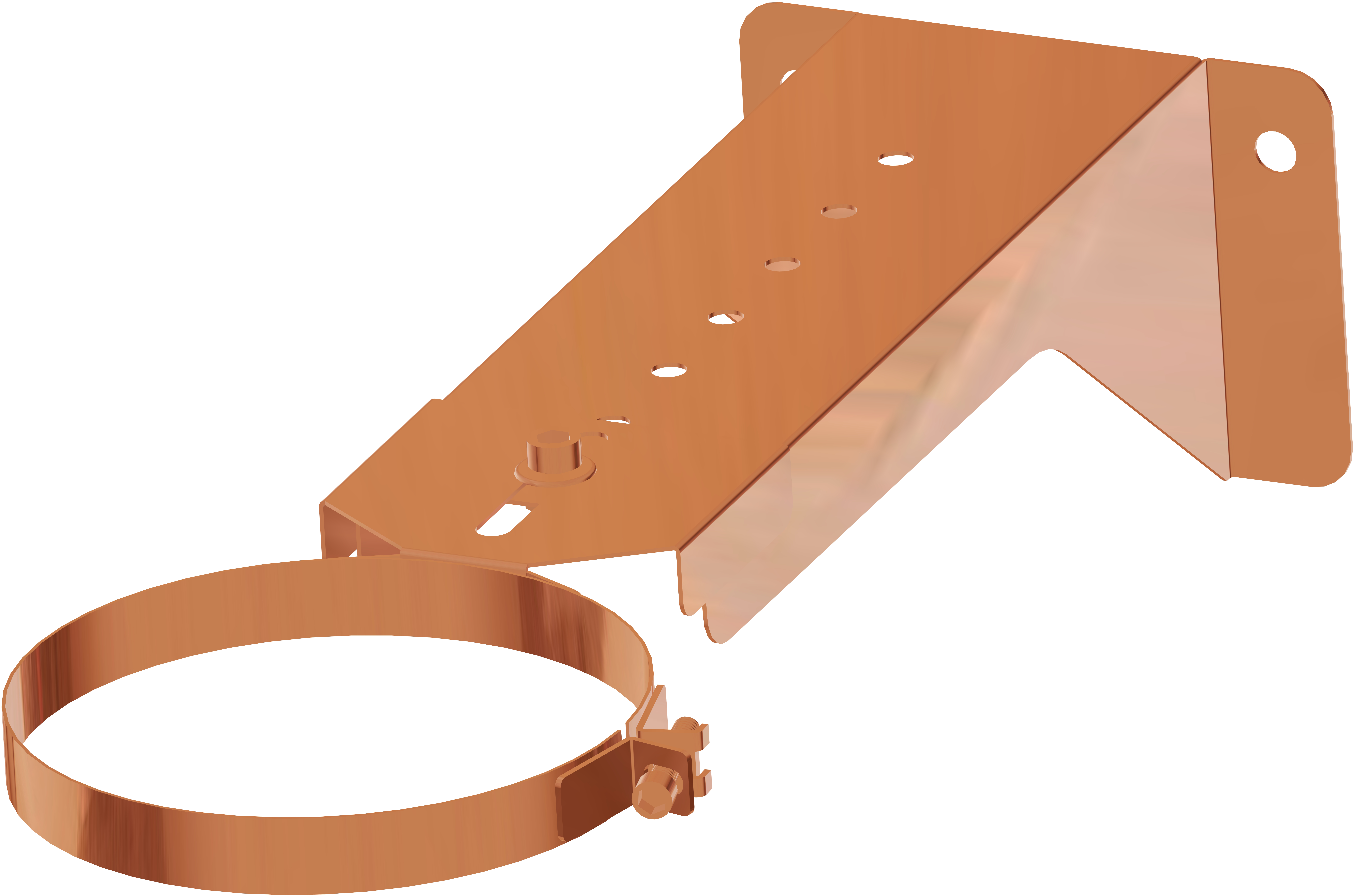 Anclaje recortable cobre plano l=100-250 mm tubo aislado gama dw ø80/140 dinak