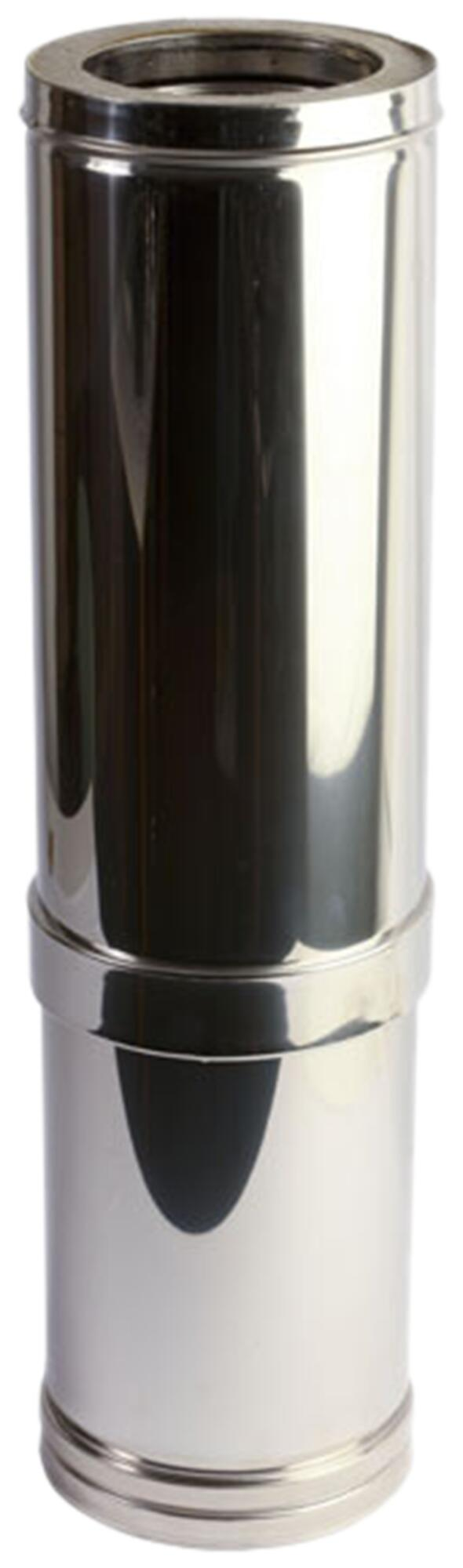 Tubo extensible para estufa de leña aislado dp 316l/304 550/900 ø175 inox