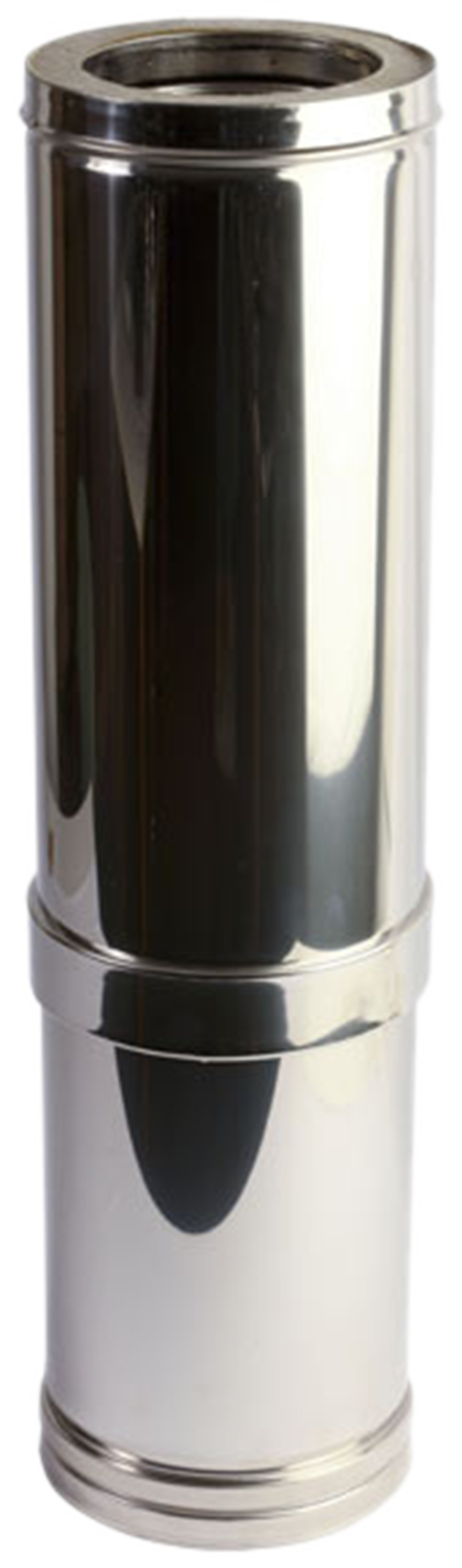 Tubo extensible para estufa de leña aislado dp 316l/304 550/900 ø125 inox